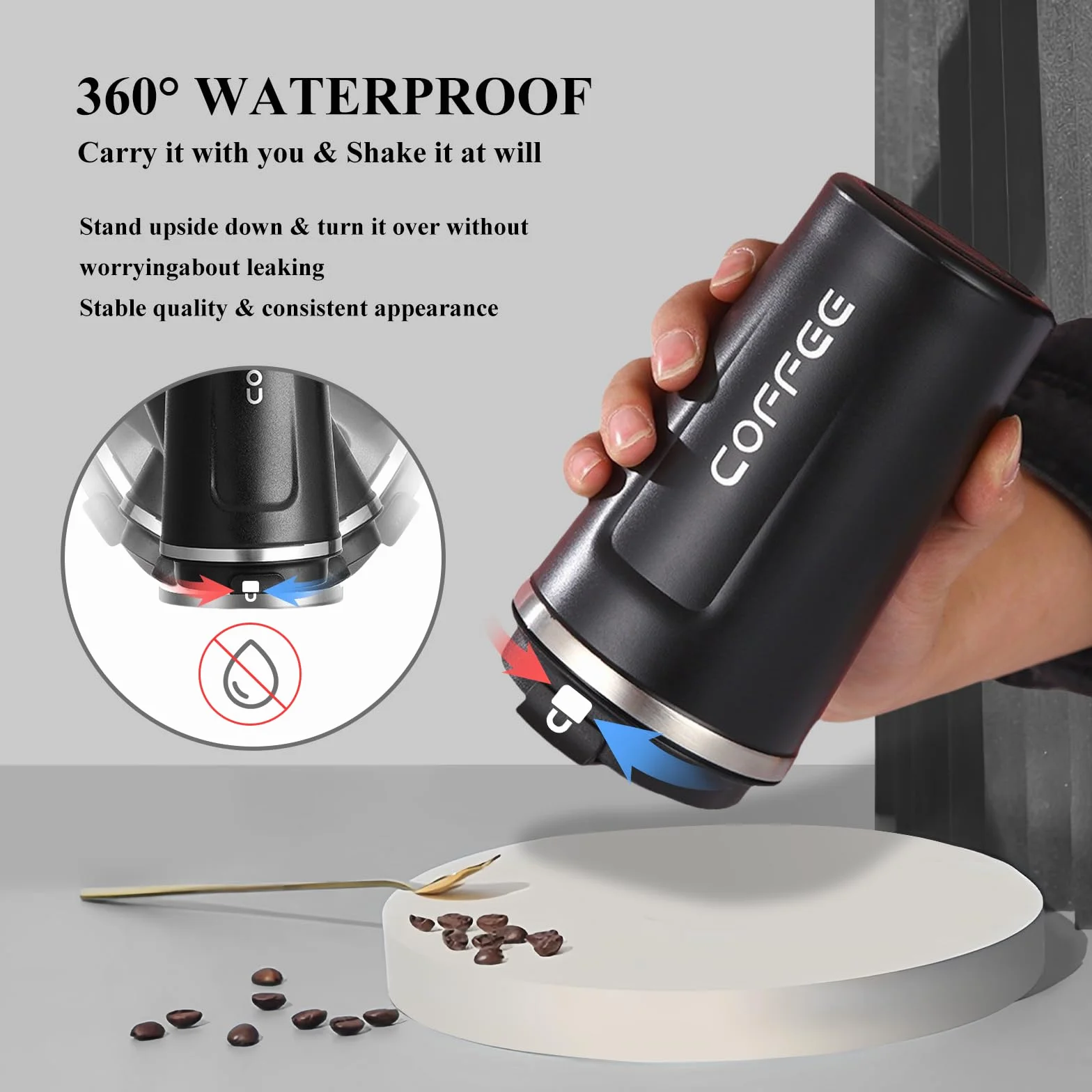 Kubek do kawy na wynos, cyfrowy kubek termiczny z wyświetlaczem LED, 380 ml, podwójna ścianka, izolowana, z szczelną pokrywką, kubek do kawy, kubek do kawy ze stali nierdzewnej, kubek podróżny