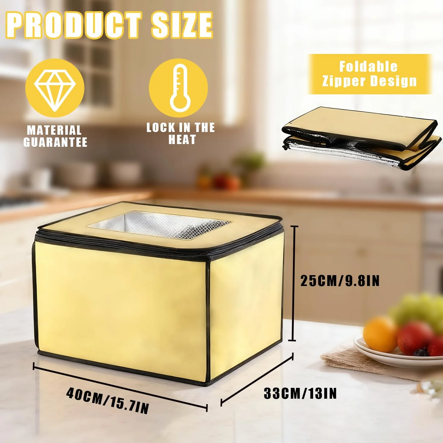 Pojemnik do fermentacji chleba z ogrzewaniem, składana elektryczna szafka do fermentacji chleba z wbudowanym czujnikiem temperatury NTC 50~113℉, cyfrowy wyświetlacz, timer od 0 do 12 godzin, do