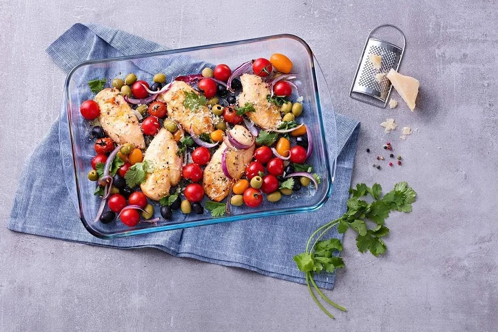 Pyrex Prostokątne naczynie do pieczenia ze szkła, 40 x 27 cm