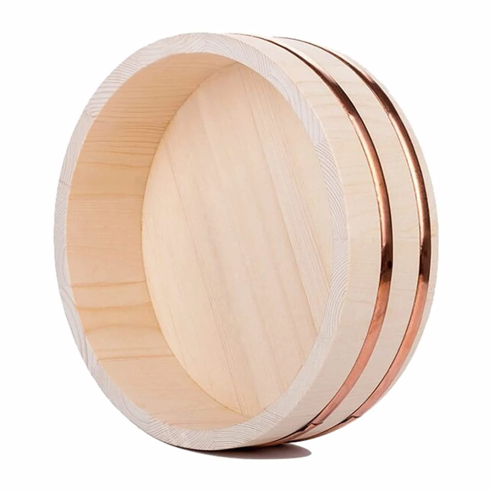 Adima Japońska drewniana miska do sushi ryżu Hangiri Sushi Oke miska do mieszania ryżu do restauracji sushi Oke biała sosna dom kuchnia beczka na ryż (12 rozmiarów), 36 x 9 cm