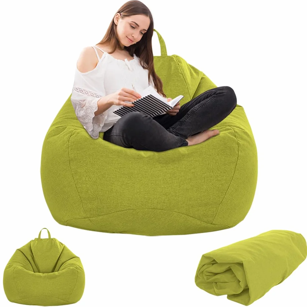 Gohytal Worek do siedzenia dla dzieci i dorosłych, 100 x 120 cm Worek do siedzenia dla dorosłych, Duży Gaming worek do siedzenia XL Bean Bag Chair, tylko pokrowiec bez wypełnienia, Fotel worek do