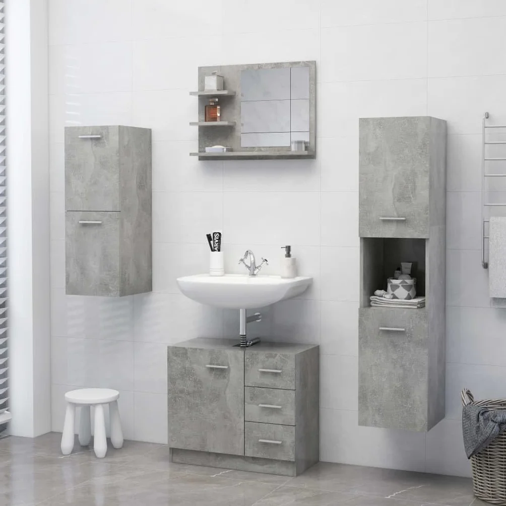 vidaXL Lustro łazienkowe, szarość betonu 60x10,5x45 cm