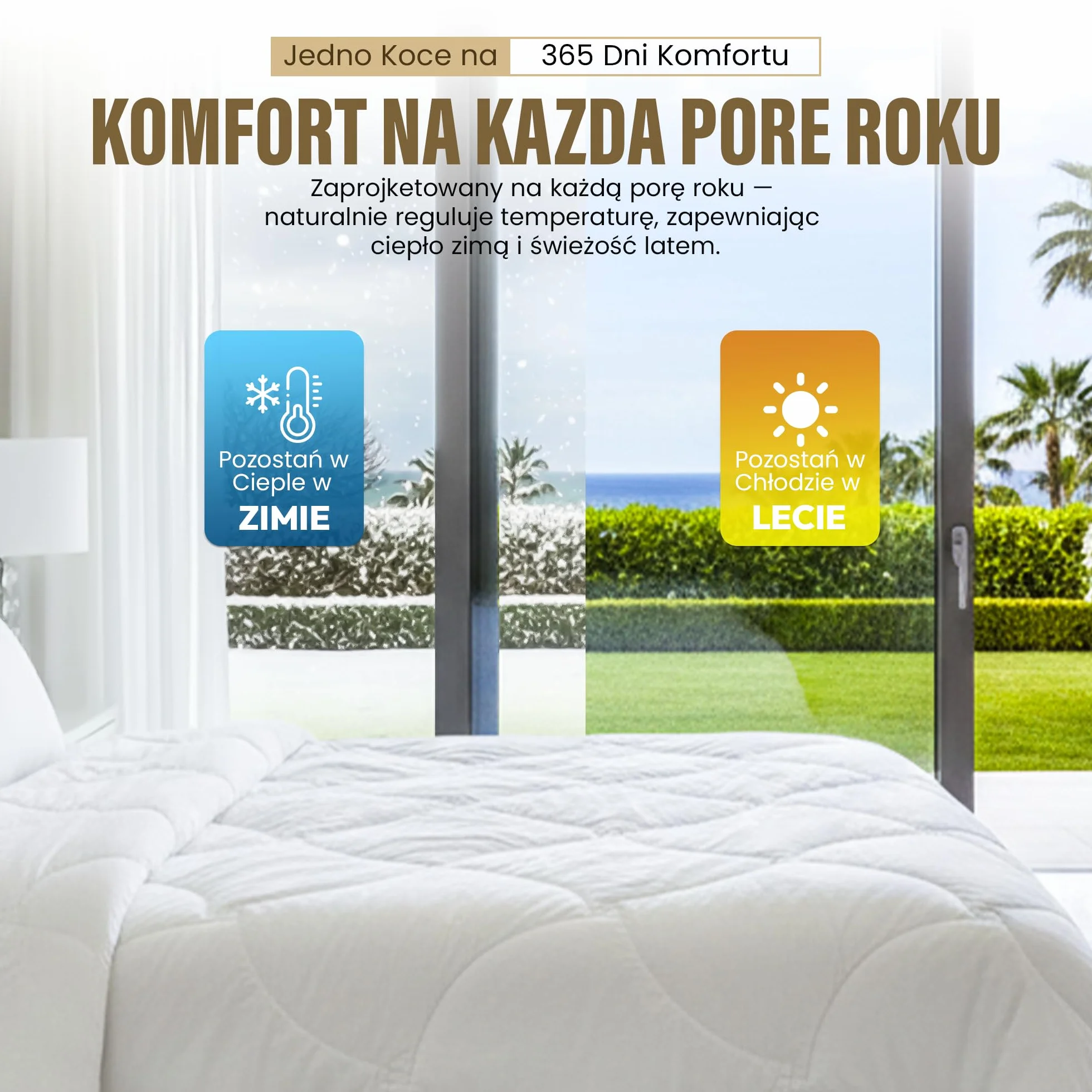 Feluna® Kołdra z Wielbłądziego Włosia 4-Sezonowa, 135x200 cm | Wypełnienie 500 g/m² – oddychająca kołdra całoroczna z certyfikatem Öko-Tex, etyczne pozyskiwanie