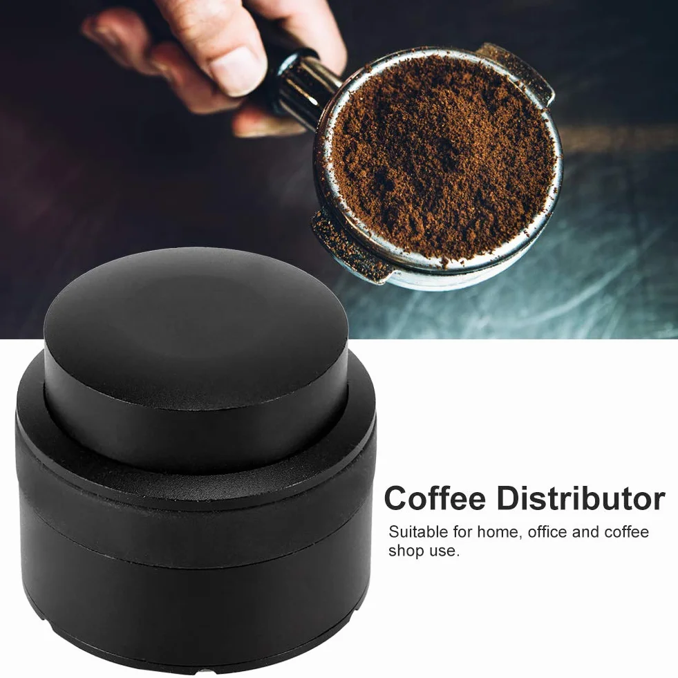 Dystrybutor ubijaka do kawy ze stali nierdzewnej 51 mm Narzędzie do poziomowania Premium Akcesoria baristyczne do kawiarni w domowym biurze Czarny aluminium Stal nierdzewna 461g