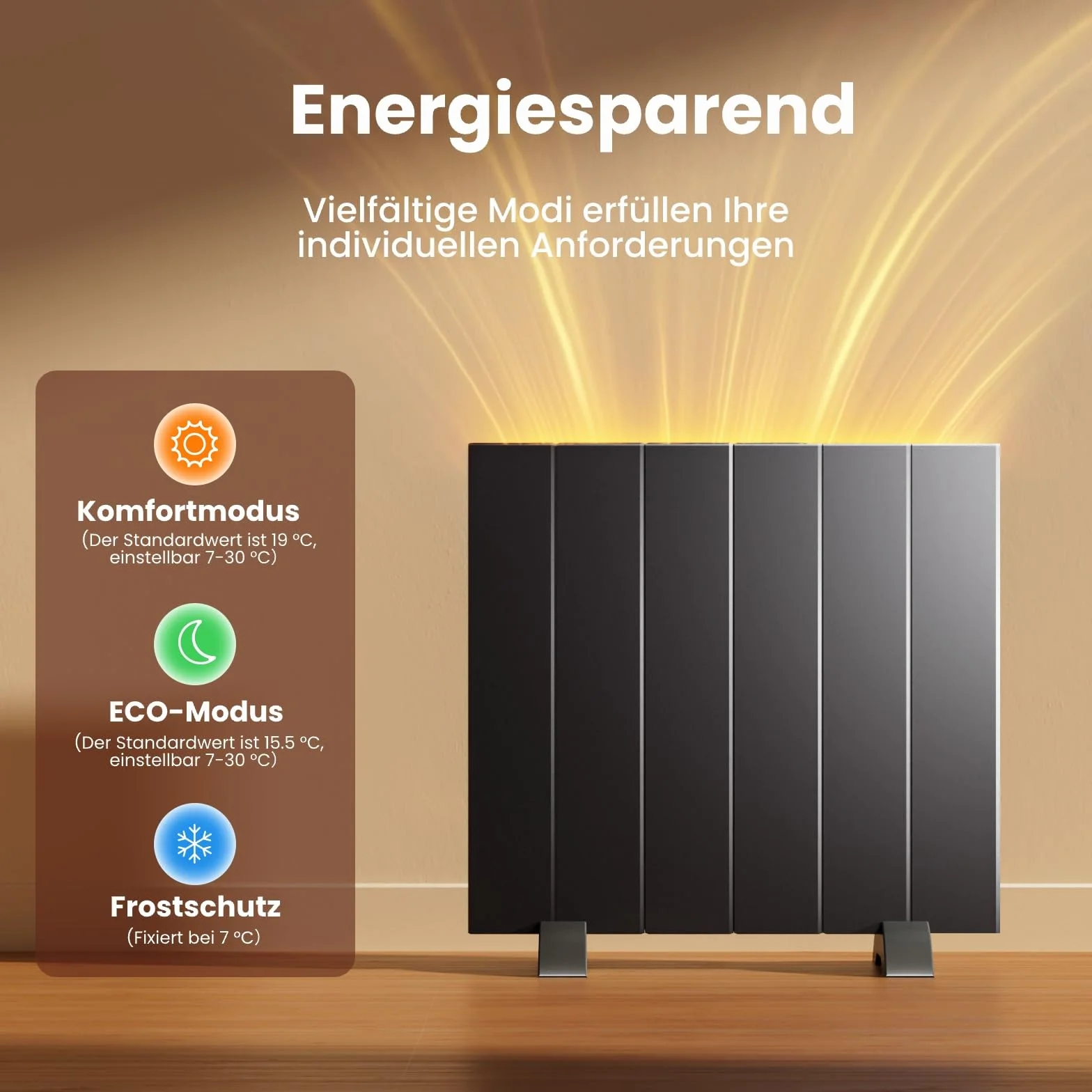 EMKE Ogrzewanie elektryczne, energooszczędne, 1000 W, urządzenie stojące lub ścienne z wyświetlaczem LCD, programator czasowy, zastosowanie pilota zdalnego sterowania, ogrzewanie konwektorowe