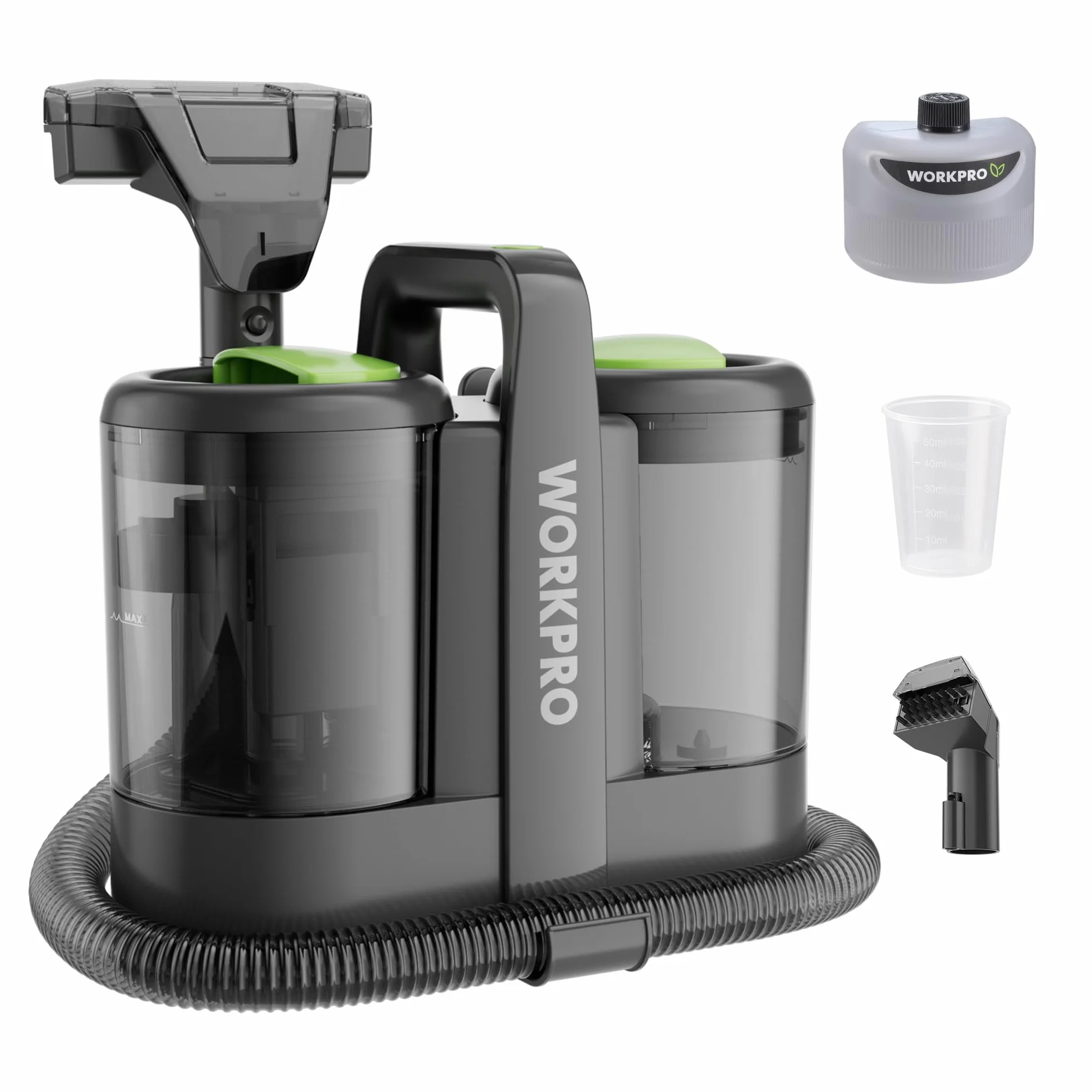 WORKPRO Odkurzacz 450 W 13 kPa 1,6 l z 2 głowicami szczotki do dywanów
