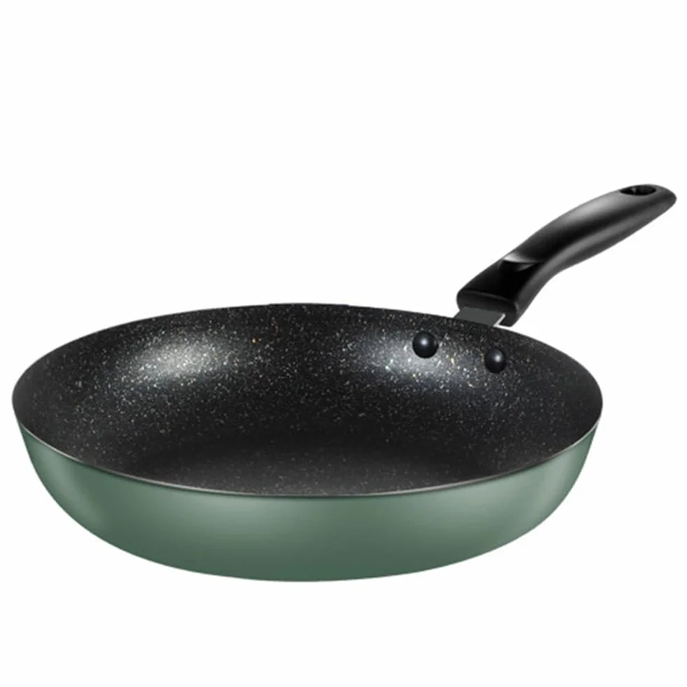 Patelnie Woki i Patelnie do Smażenia, Patelnia z Pokrywką, 10,2 cala, Powłoka Granitowa, Patelnie Do Smażenia Jajek, Zdrowe Naczynia Kuchenne, Patelnia Szefa Kuchni z Uch,One Color 11in