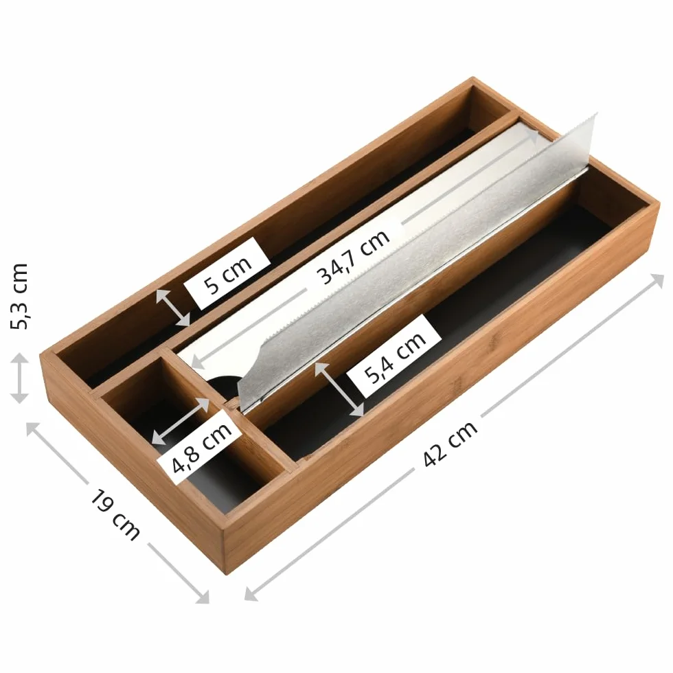 Kesper | Dozownik folii, materiał: bambus, wymiary: 42 x 19 x 5,4 cm, kolor: brązowy |59041 13