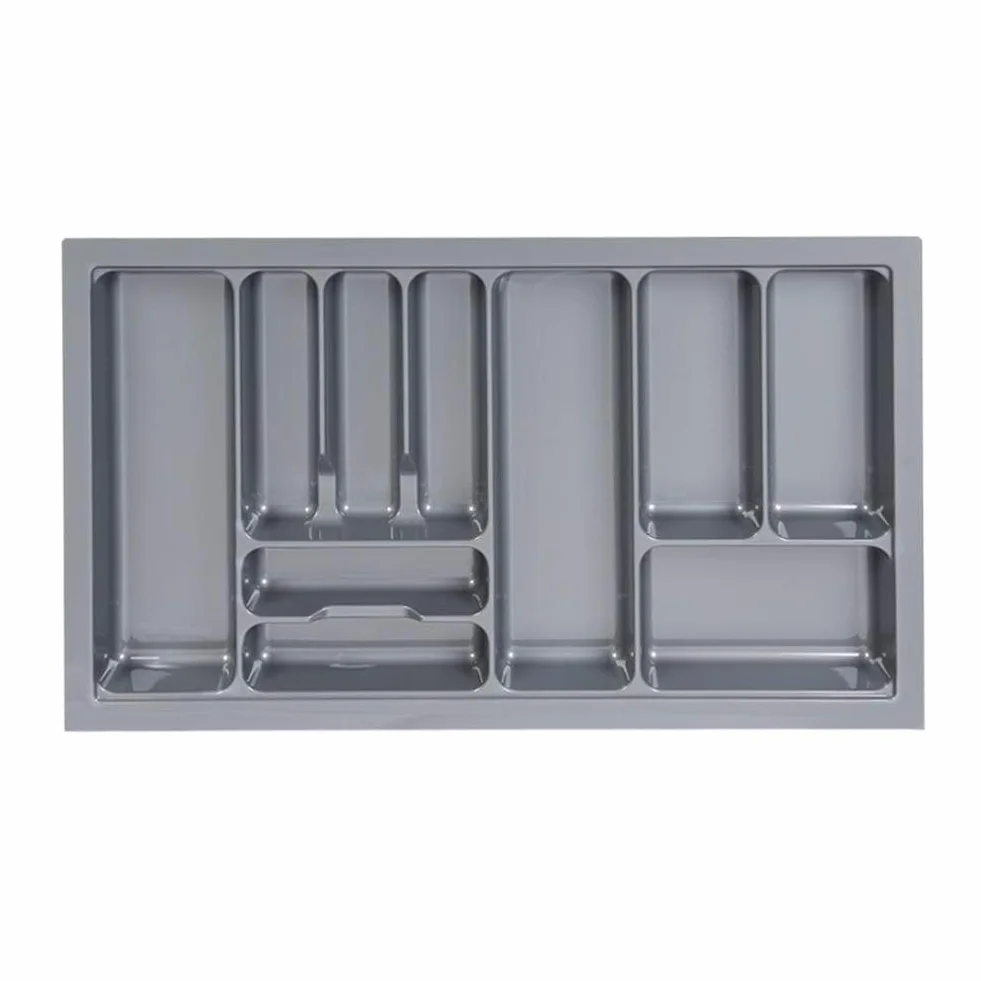 Omabeta 900mm Plastikowa Wkładka do Szuflady na Sztućce Trwałe Noże i Widelce Organizer do Przechowywania do Kuchni w Domu Szary Rozmiar 33,07x18,90x2,17 Cala (Szary)