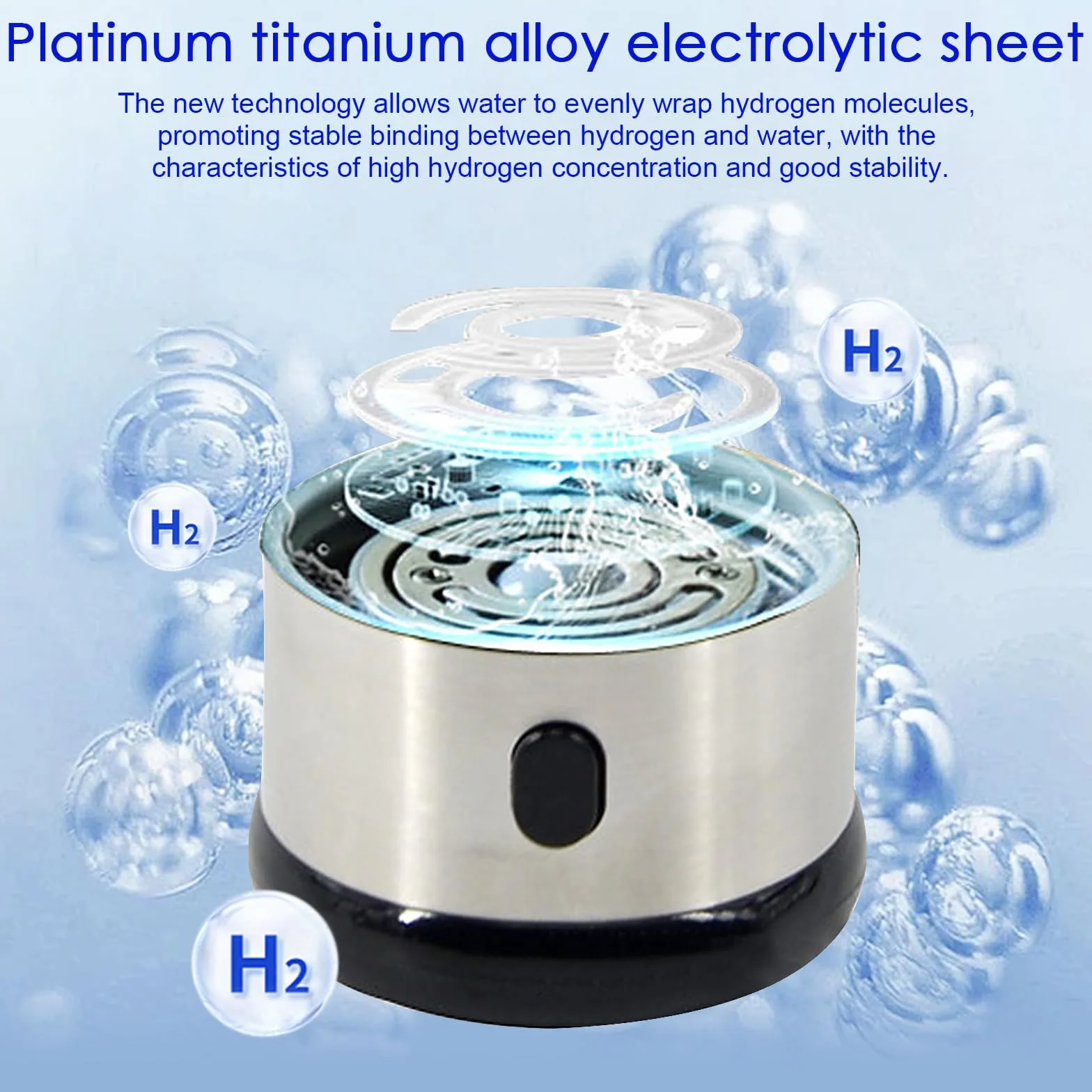 Przenośny generator wody wodorowej do wody pitnej, technologia SPE PEM, jonizator wody, generator butelek z wodorem, jonizator USB, maszyna do wody wodorowej i producent (350 ml, biały B)