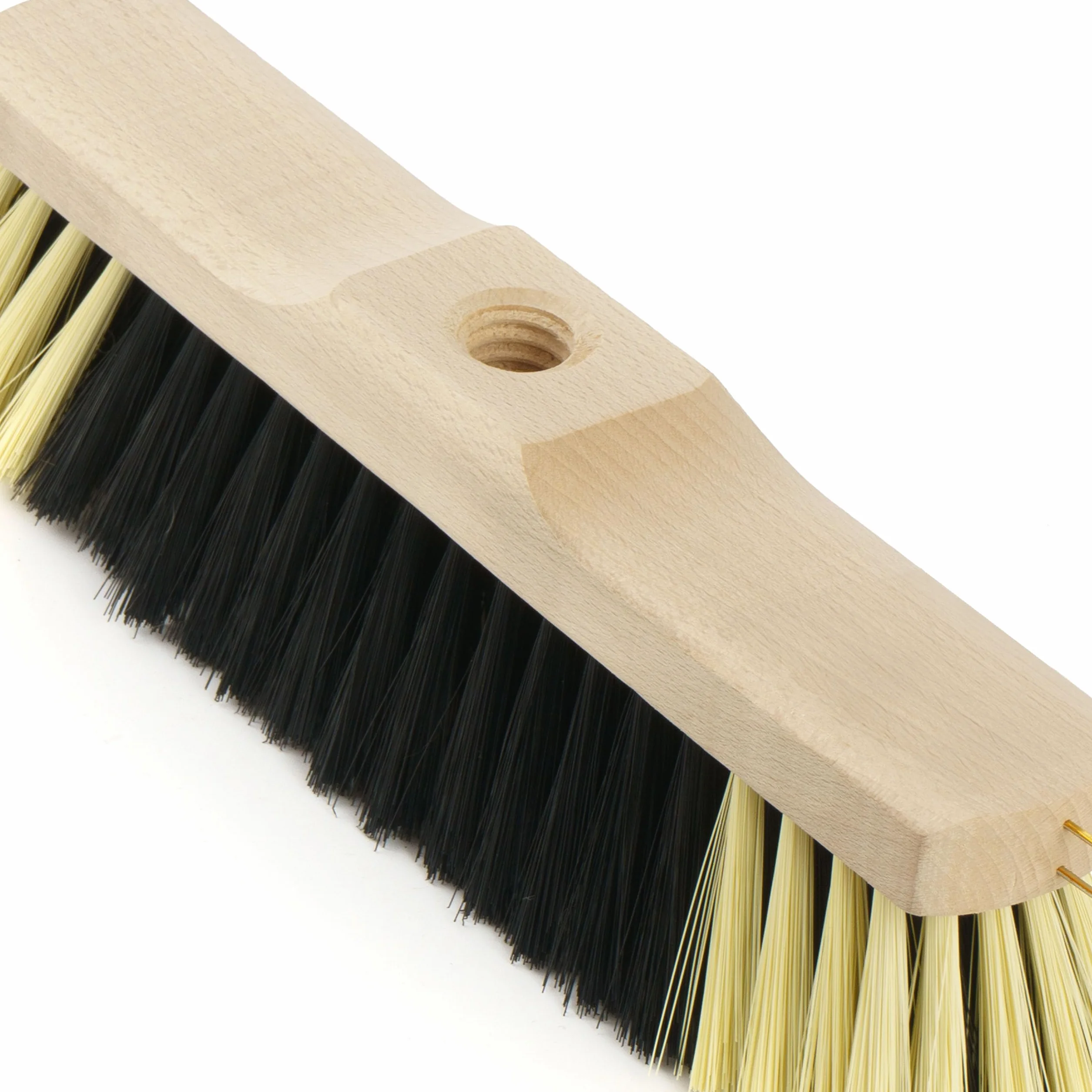 Miotła z Włosia PCV Głowica miotły 40cm Zamiatacz Szczotka do Każdej Powierzchni Oprawa Drewniana Miotła Bez Kija Otwór 1,5cm Odporny na Zniekształcenia i Warunki Atmosferyczne Materiał