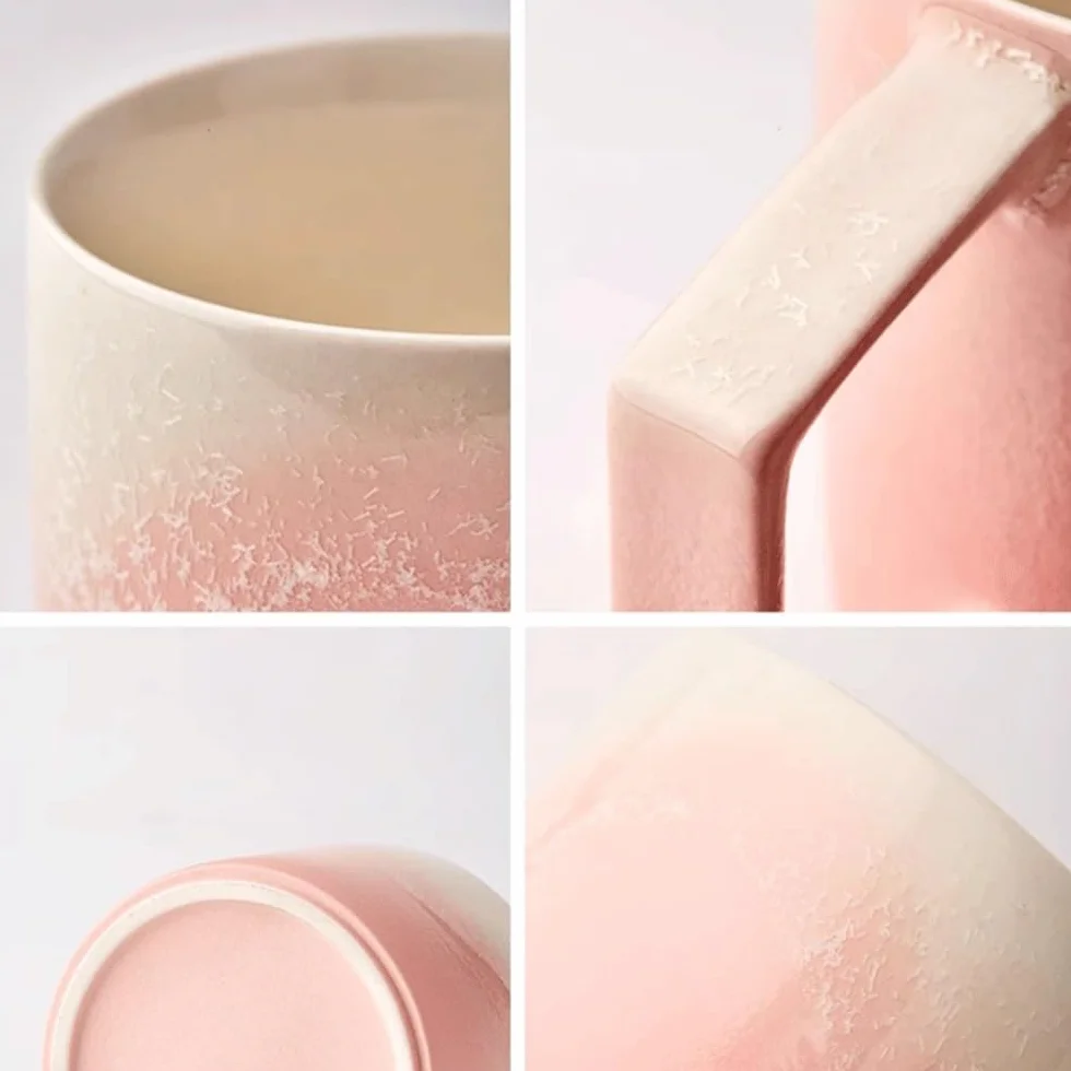 Wykwintne Ceramiczny kubek, 1 zestaw kubków do kawy z nakładką podszkliwną, o pojemności 6,76 uncji użytku osobistego przy parzeniu Łatwe do czyszczenia