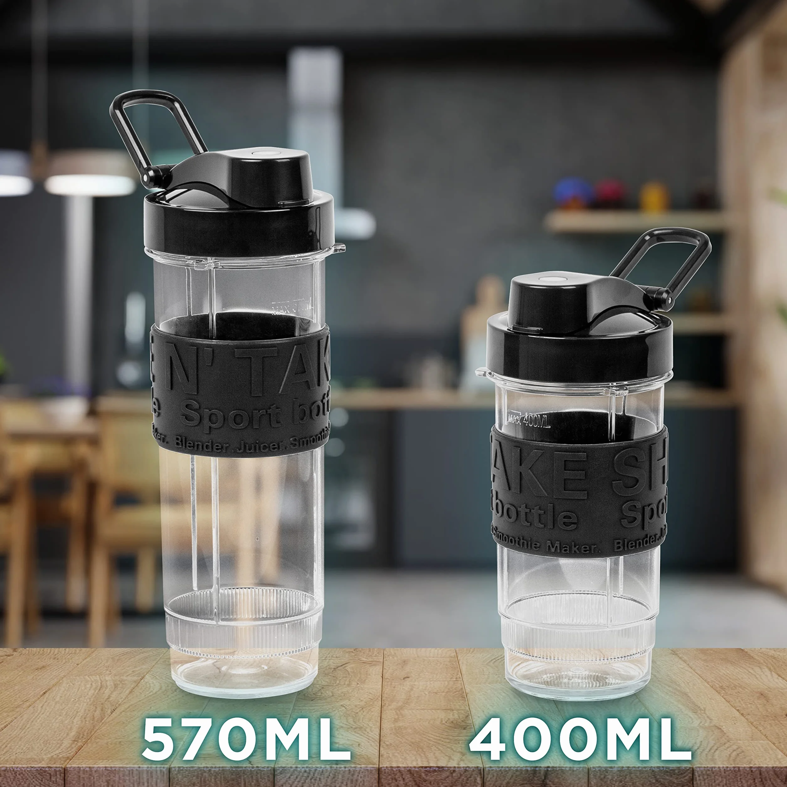 Duronic BL520 Miniblender personalny blender kielichowy z bidonami 400 i 570 ml do koktajli smoothie moc 500W | Blend & Go | mini Blender sportowy mały i prosty w obsłudze bez przelewania