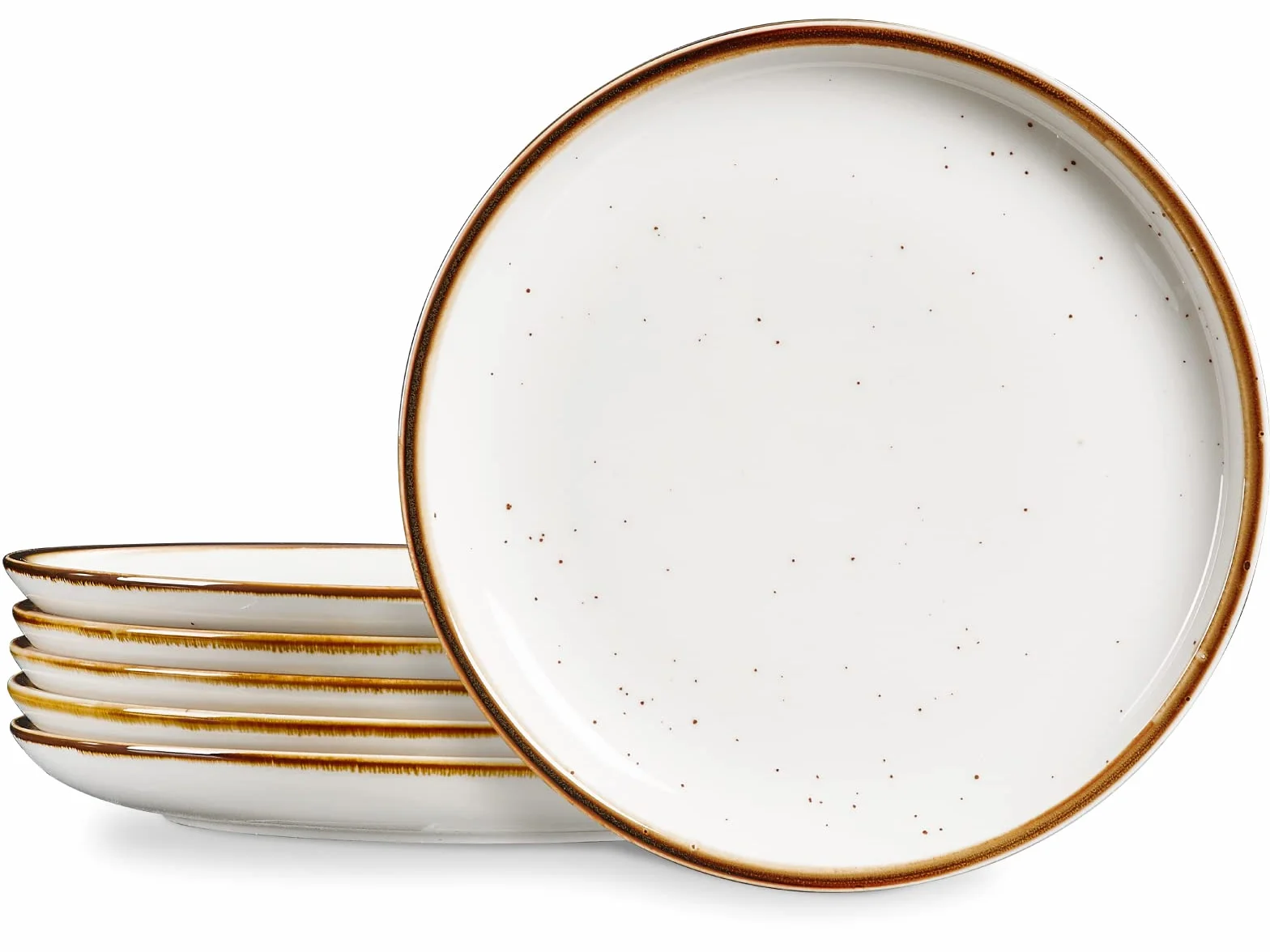 ONEMORE Ceramiczny talerz obiadowy 26,7 cm, duży zestaw 6 naczyń z kamionki, talerze deserowe, sałatkowe, nadają się do kuchenki mikrofalowej, zmywarki i piekarnika, łatwe do czyszczenia, rustykalne i