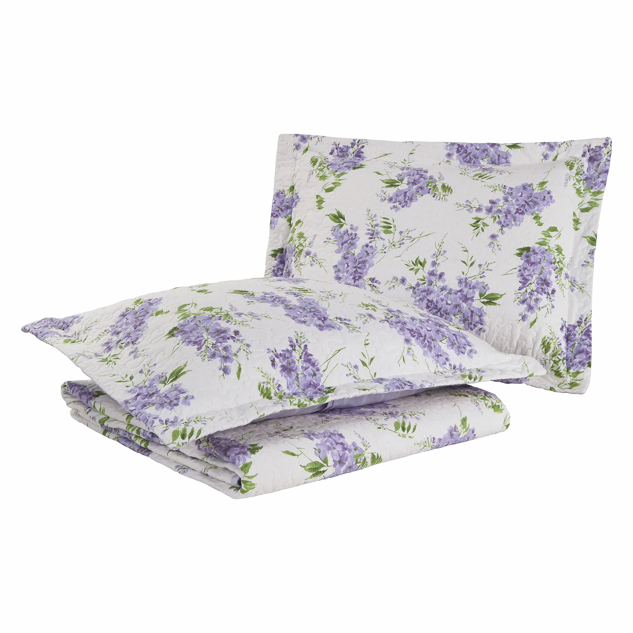 Laura Ashley Home Keighley Collection Zestaw kołder 100% bawełna dwustronna pościel podwójna liliowa