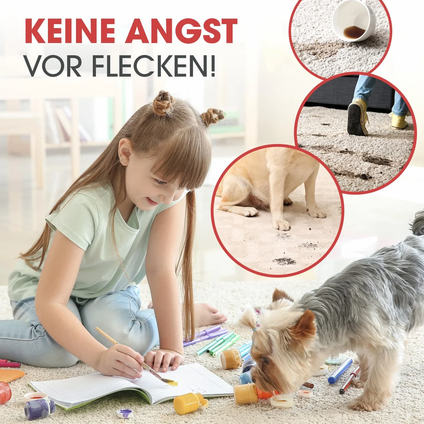 CLEANmaxx Środek do czyszczenia dywanów i twardych podłóg do mycia, odświeżania i odkurzania dywanów, artykułów wykładanych, mostów, dywaników i chodników | system czyszczenia z wibracyjnymi i