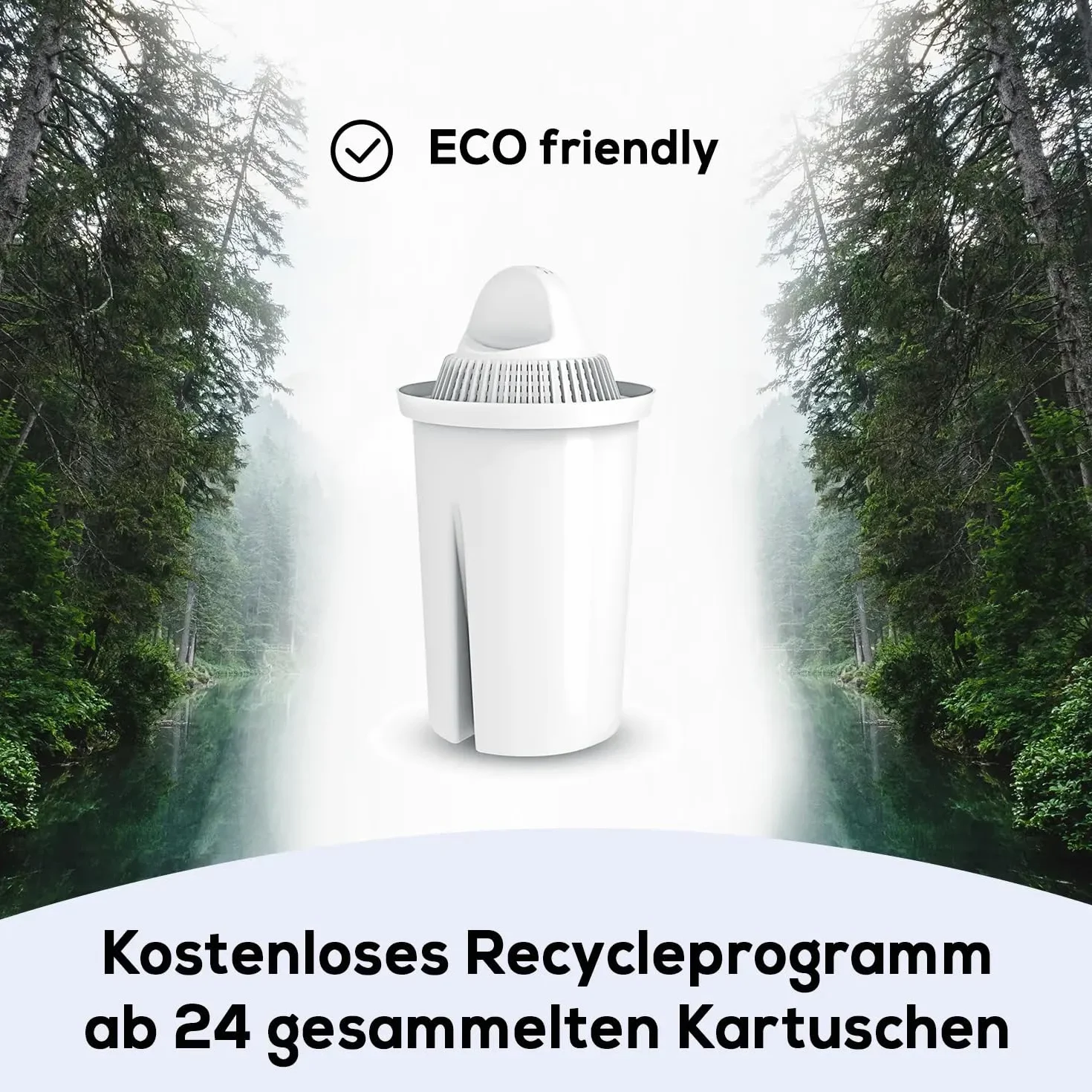 PearlCo filtr do wody Standard (antracyt) z 12 klasycznymi wkładami filtrującymi – pasuje do Brita Classic.
