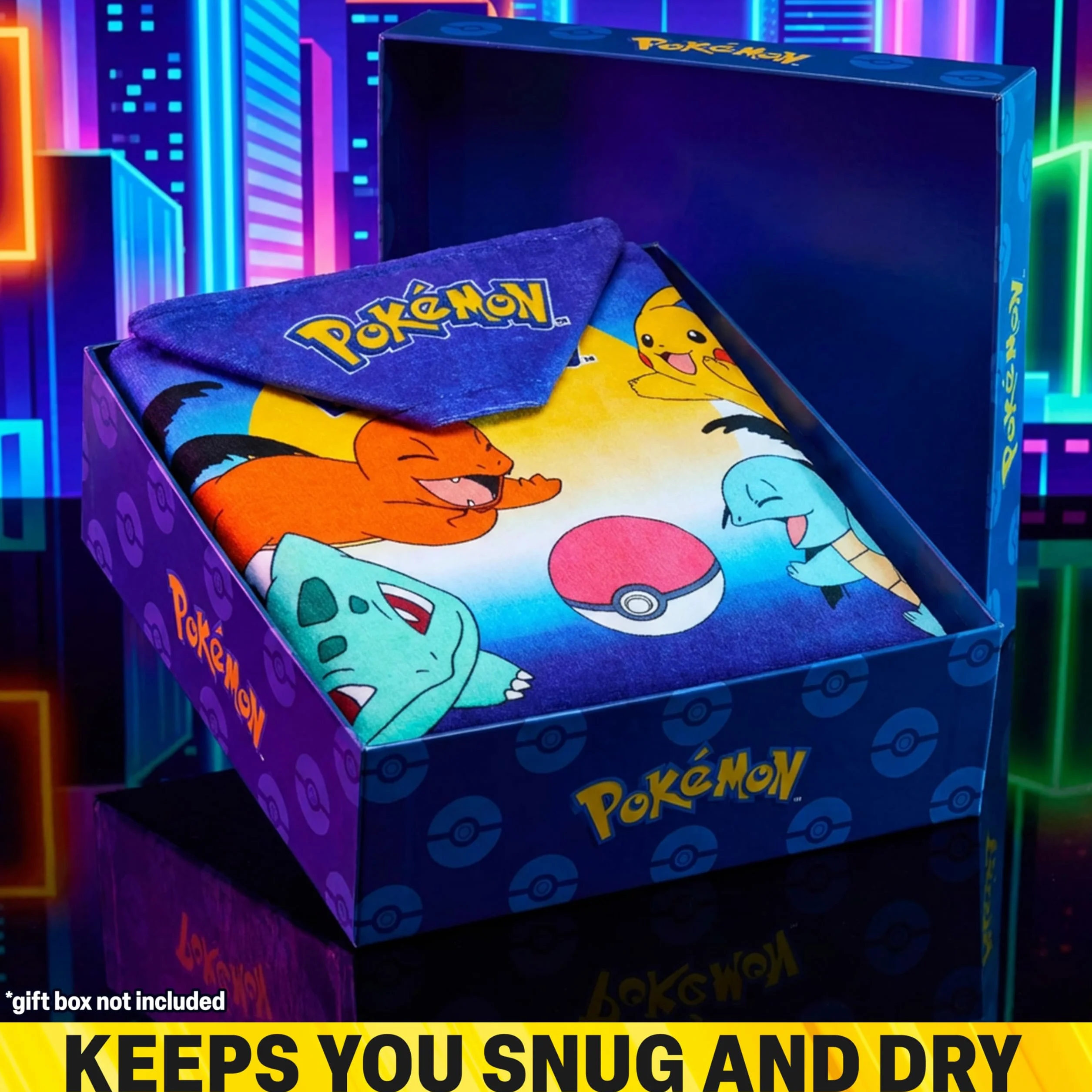 Pokemon Ręczniki z kapturem dla chłopców, bawełniane ponczo kąpielowe, plażowe, miękkie i chłonne, z kapturem, pod prysznic, basen, niezbędne rzeczy w podróży i wakacjach, wiele pokemonów