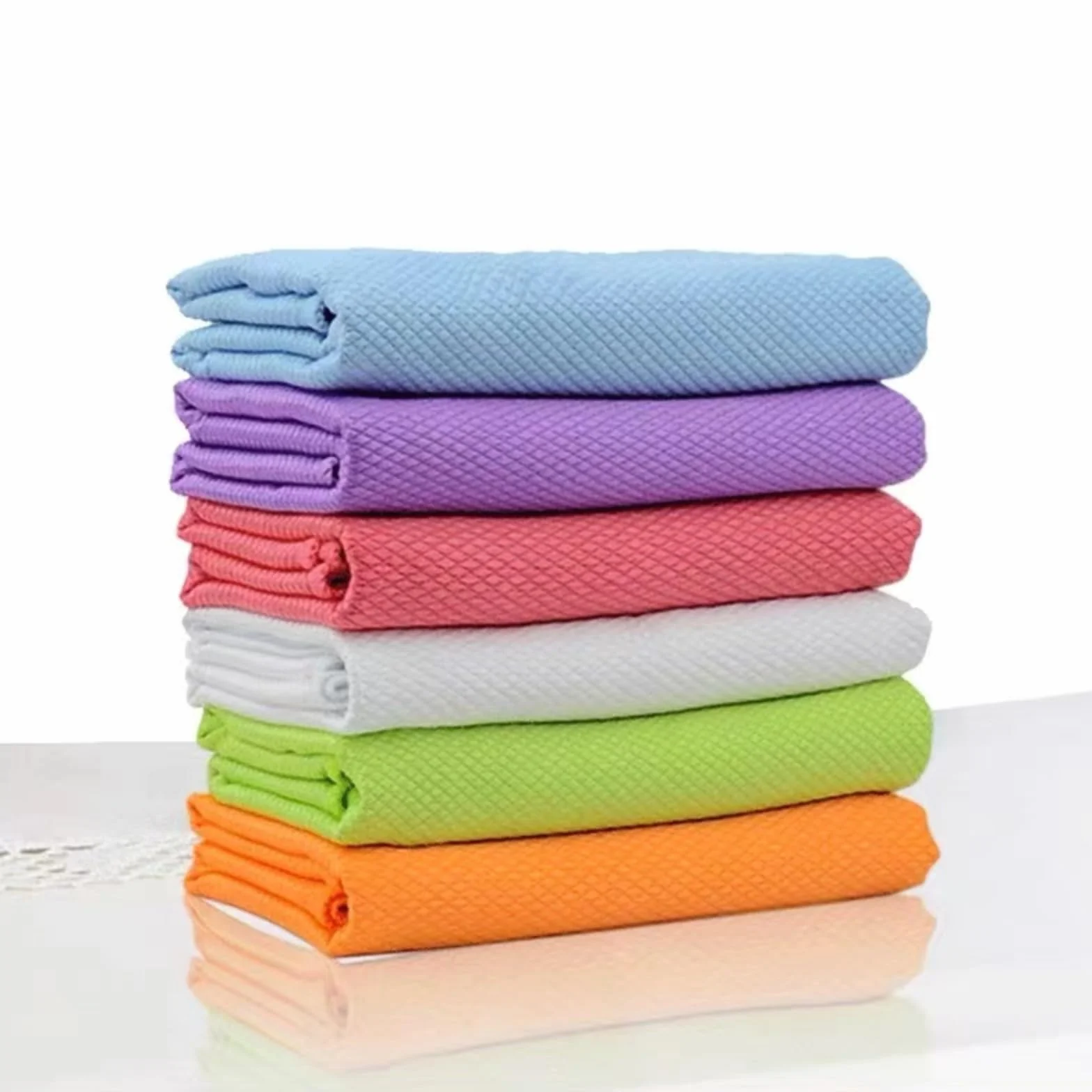 Streak-Free Miracle Cleaning Cloths Reusable Multipurpose Streak Free Miracle Cleaning Cloths Fish-Scale Streak Free Glass Cleaning Cloth for Table Kitchen(10pc)