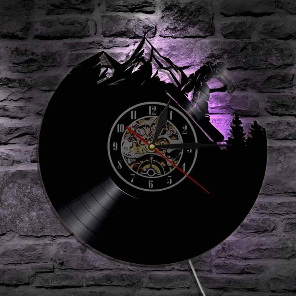 ELD Muzycy jazz legenda muzyki zegar ścienny wiolonczela trąbka róg klasyczny instrument muzyczny płyta winylowa zegar ścienny gracze jazzowi prezent średnica 30 cm 7 kolorów zmienna płyta ścienna