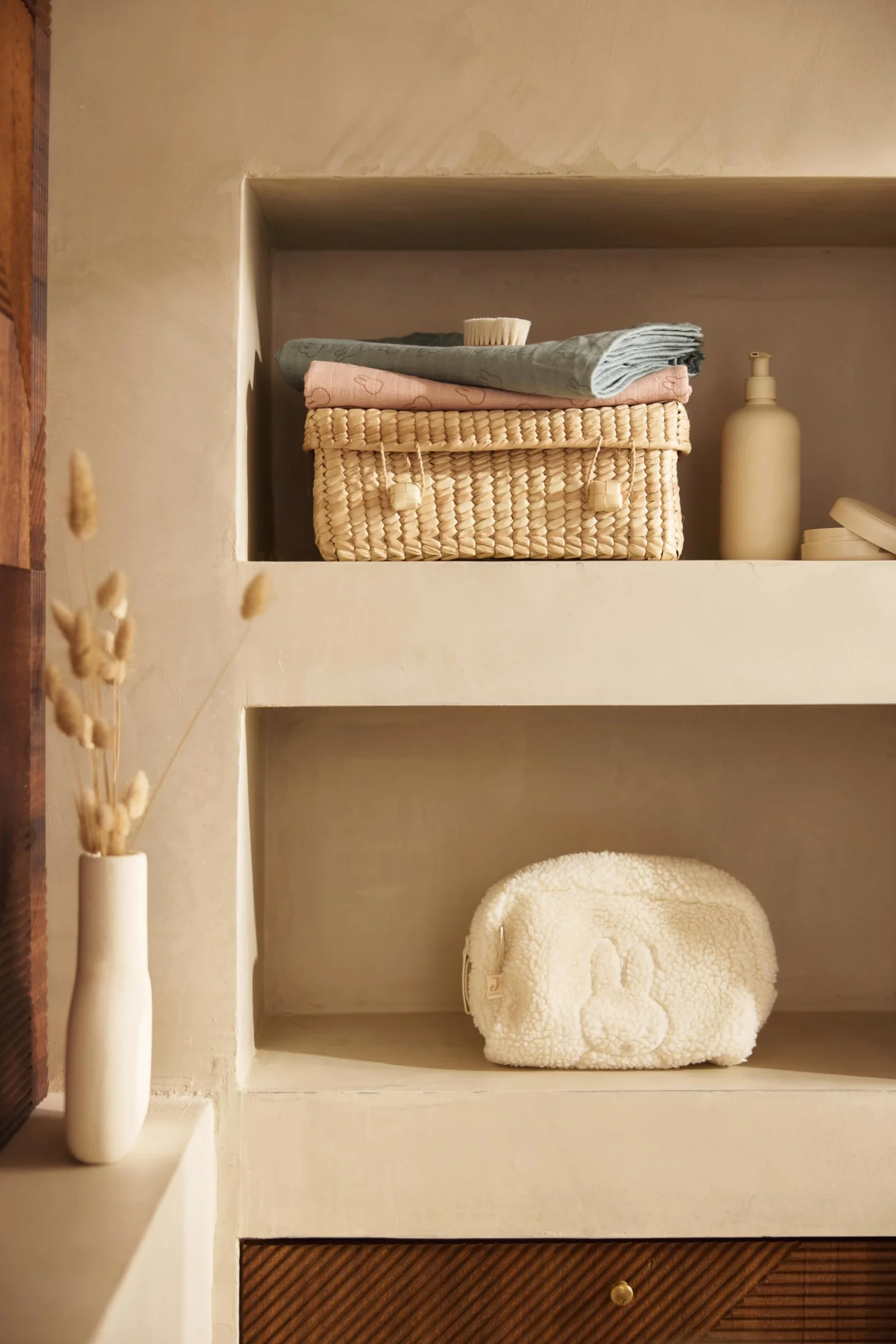 Jollein Torba na pieluchy frotte - Teddy Miffy, Oatmeal - Etui na pieluchy - Kosmetyczka - Organizer - Worek, Teddy Miffy, Oatmeal, Torba na pieluchy frotte, kosmetyczka, organizer