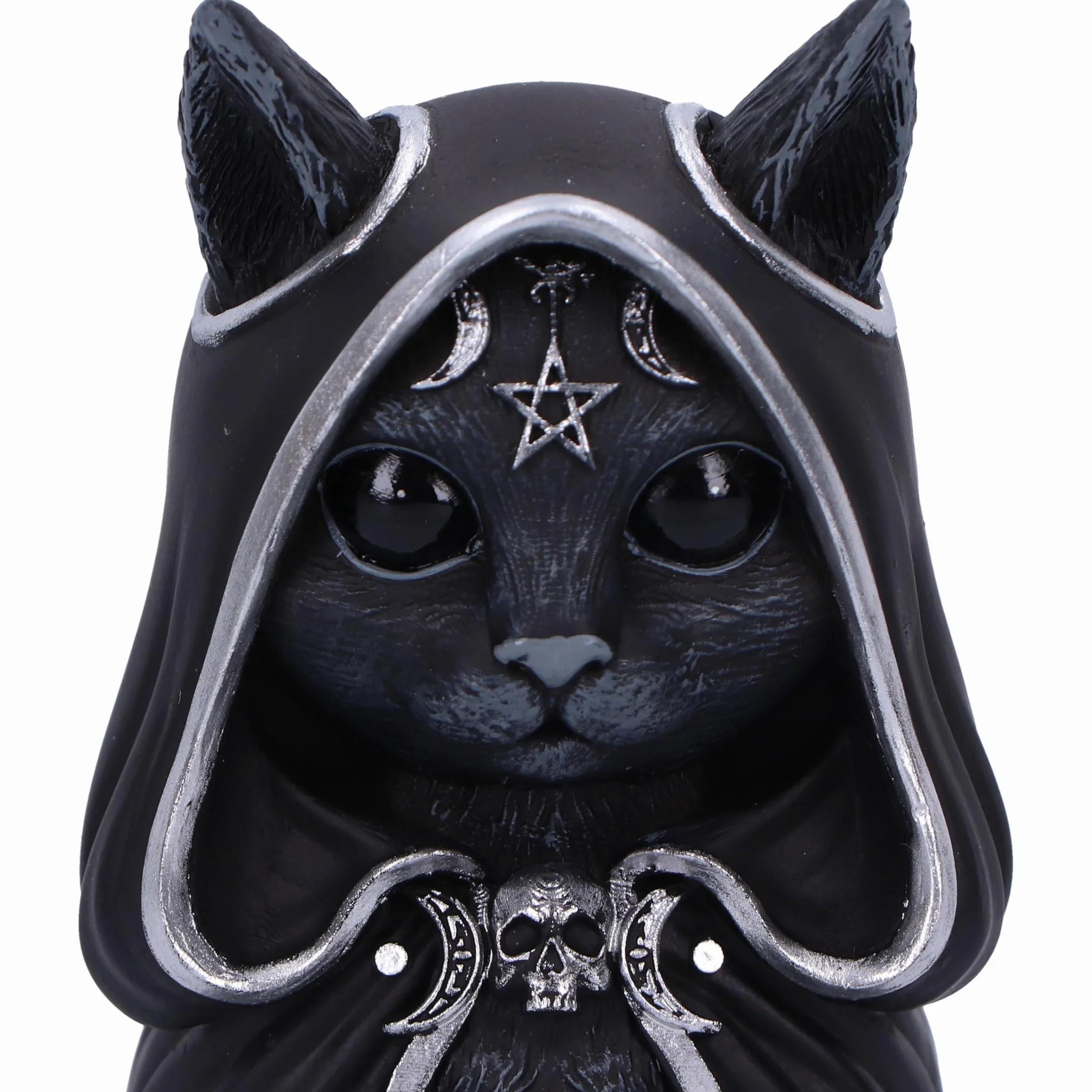 Nemesis Now Figurka Cult Cuties Zefur 10 cm, żywica, czarna, kolekcjonerska figurka Zefur Cult Cuties™, strasznie uroczy kot w płaszczu, straszny prezent dla kota, odlewana w najlepszej żywicy,