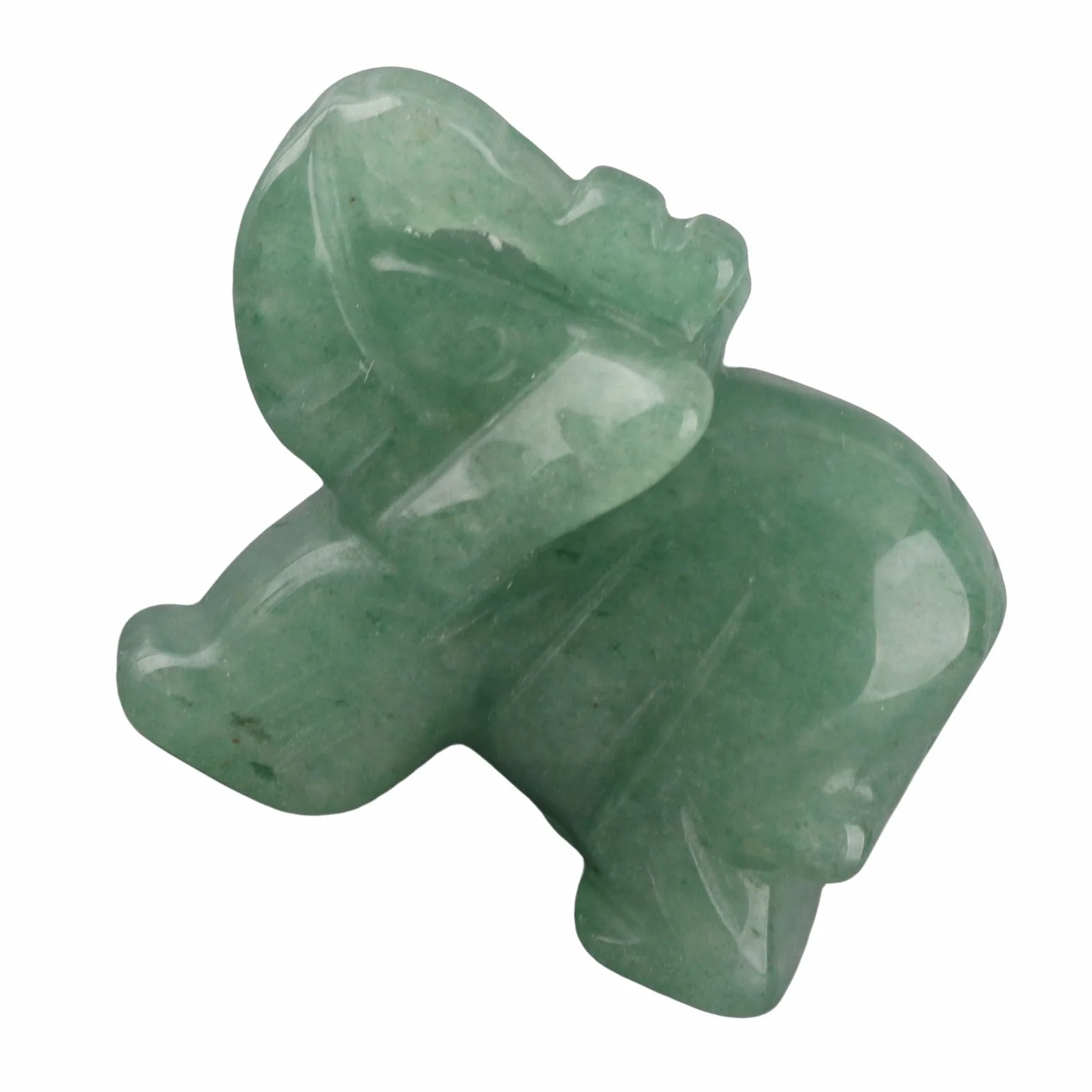 Kamień naturalny słoń figurka jadeit rzeźbiony szczęśliwy słoń dekoracja domu 3,8 cm (07)