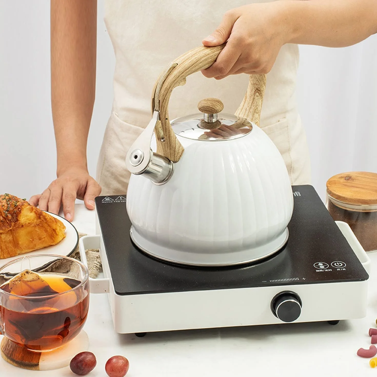 Czajnik z Gwizdkiem Czajnik Z Gwizdkiem 3,5 L Płyta Kuchenna Ze Stali Nierdzewnej Czajnik Z Gwizdkiem Czajnik Do Herbaty Czajniczek Kuchnia Do Kuchenki Gazowej Kuchenka Indukcyjna Gwizdanie Czajnik Cz