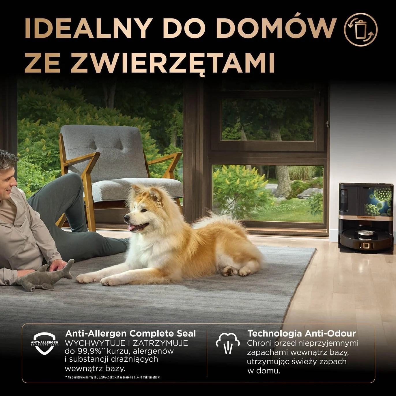 Shark PowerDetect Robot odkurzająco-mopujący 2 w 1 NeverTouch Pro RV2800ZEEU czarny