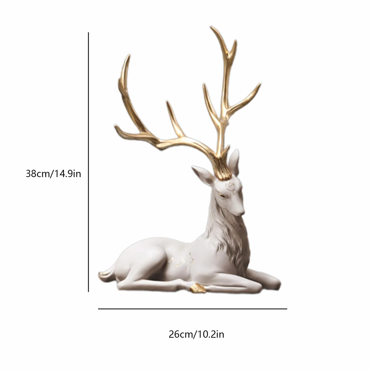 Dekoracja renifera na biurko, statua renifera | Klasyczna statua stołowa,Elegancka jelenia na ozdoby świąteczne, żywiczne figurki zwierząt łosi do wystroju domu
