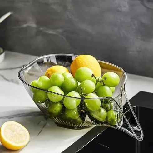 Lejek do kosza odpływowego – wielofunkcyjne sitko kuchenne do mycia żywności i warzyw, niezbędna plastikowa miska do odsączania owoców i warzyw