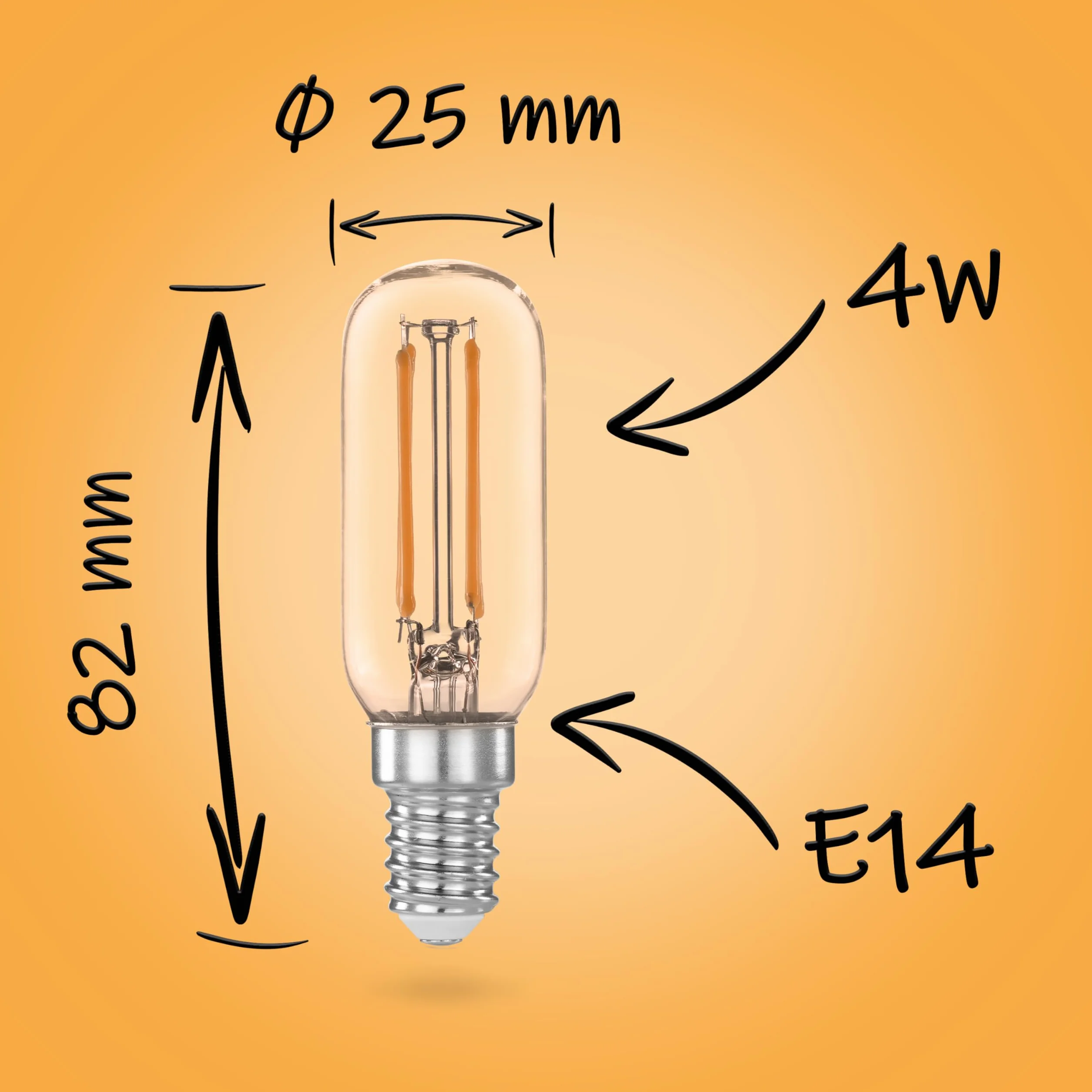 Poppstar żarówki LED do okapów, pochłaniaczy, wyciągów kuchennych (E14, 4W, 440 lm (40W), 2700K ciepła biel), 2 sztuki