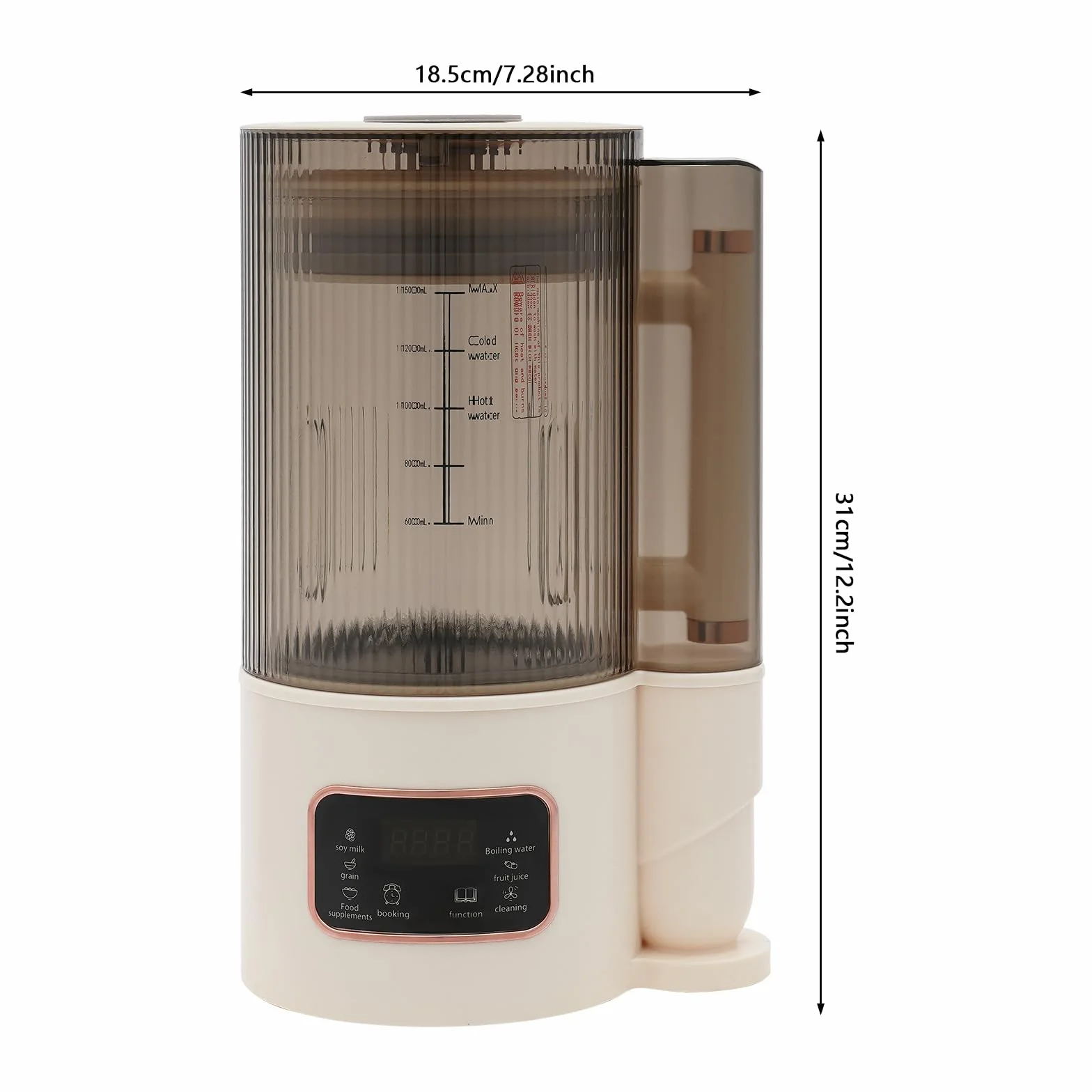 Maszyna do produkcji mleka sojowego, 1500 ml, z wyświetlaczem LCD, 500 W, do mleka owsianego, do zimnych napojów, gorących napojów