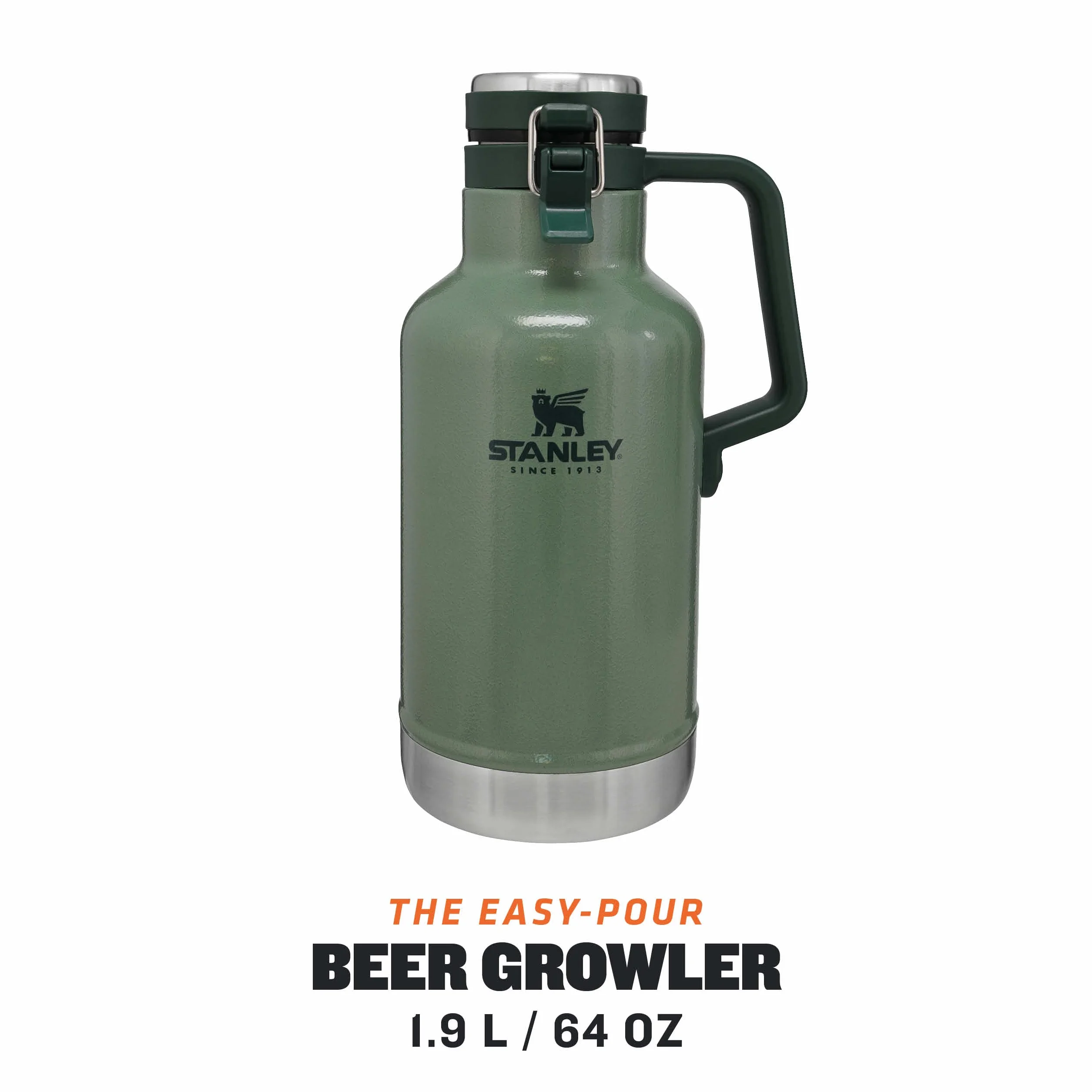 STANLEY Classic Easy-Pour Growler 1,9 l / 1,814.4 g Hammertone Green
