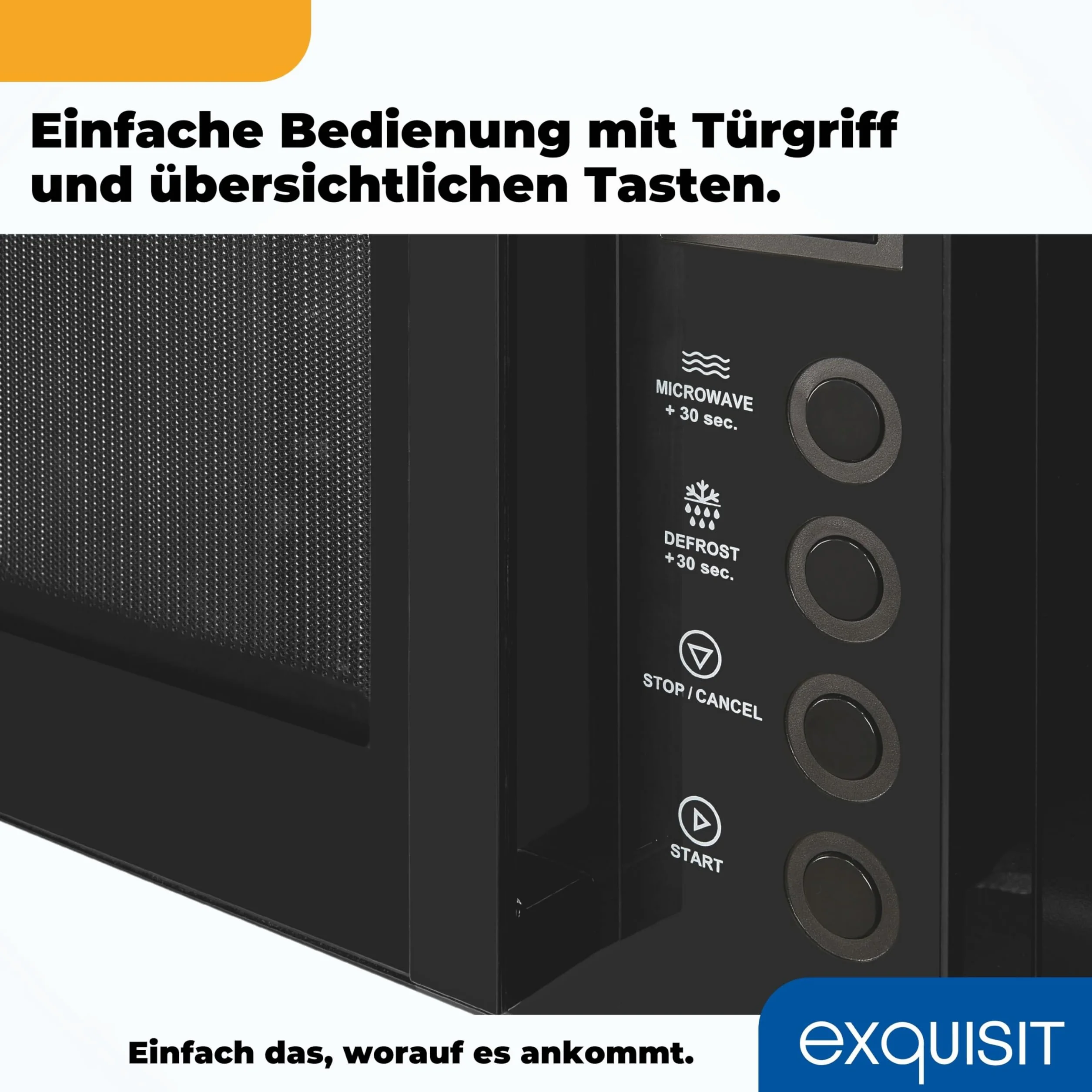 Exquisit Kuchenka mikrofalowa MW7020-F-030DI czarna | Flatbed | 700 W | Timer | 20 litrów | 5 poziomów mocy