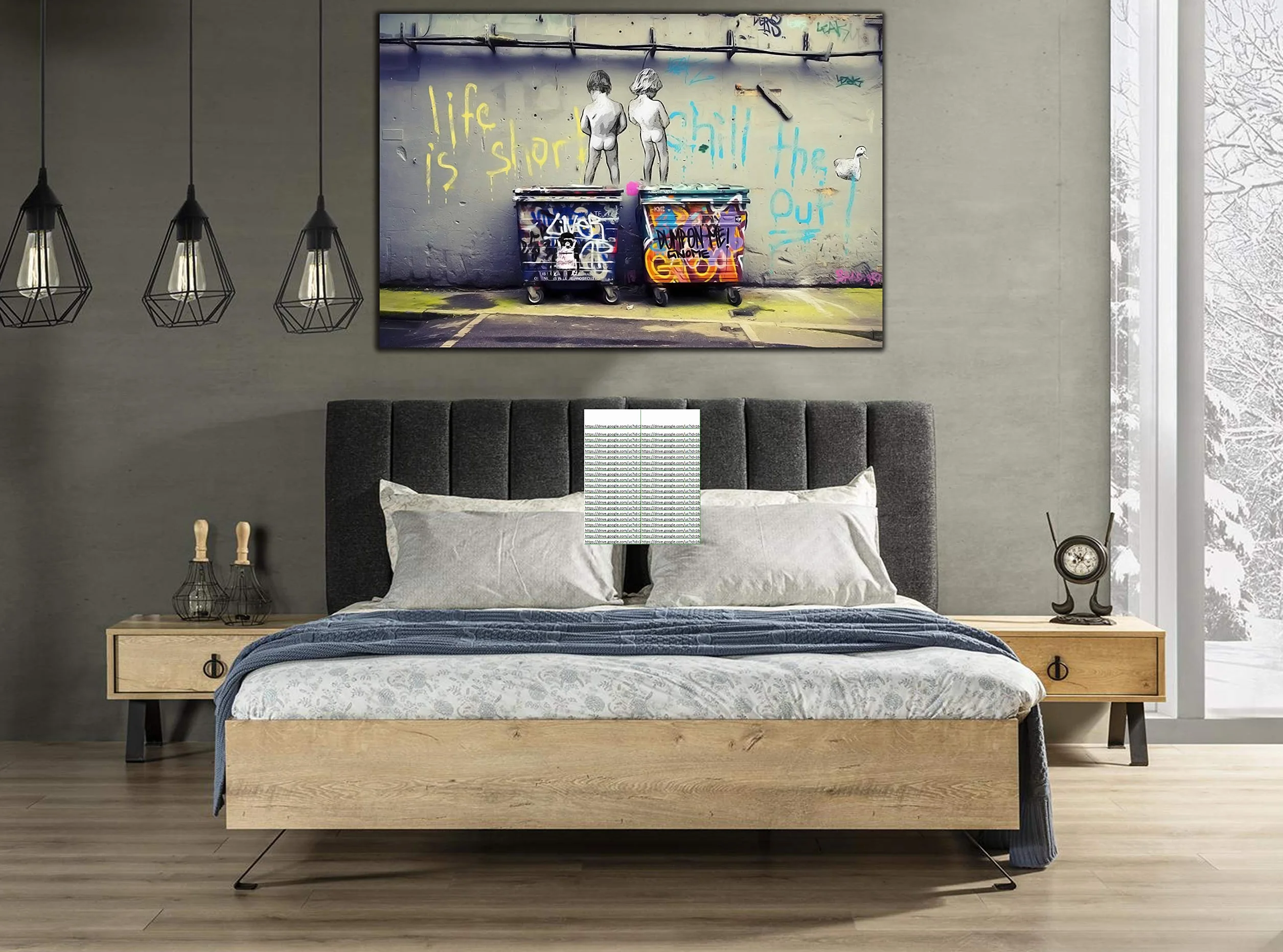 Bankys"Kids Life is Short" przedruk farby na oprawionym płótnie sztuka ścienna dekoracja domu 40 cali x 30 cali (102 x 76 cm) - 18 mm głębokość