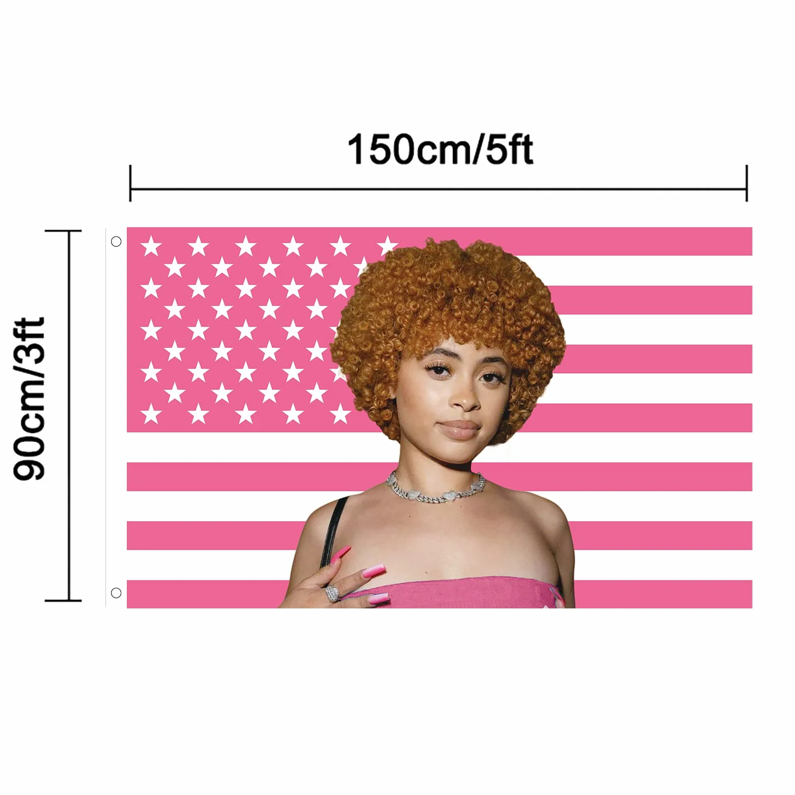 Plakat Icespice flaga amerykańska gobelin 9x122 cm różowy