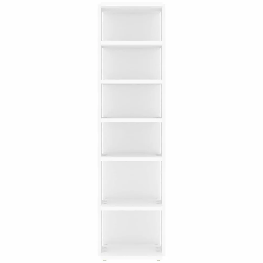 Szafka na buty, biała, 27,5 x 27 x 102 cm, materiał drewnopochodny z 6 półkami, organizer do przechowywania, regał na buty, komoda