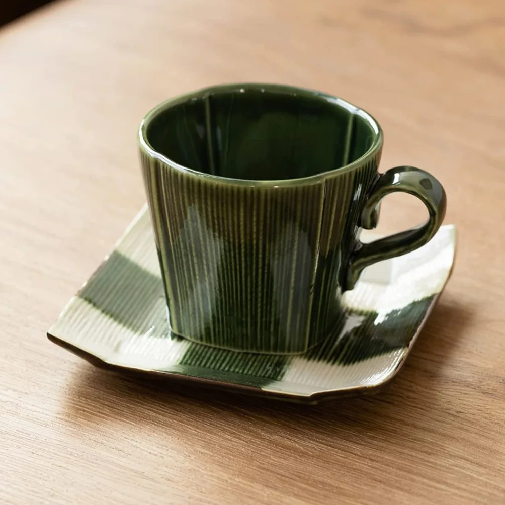 Kubki Ceramiczny kubek do kawy zestaw filiżanek herbaty i spodka, kubki na herbatę z mlekiem, 200 ml / 6,7 uncji Filiżanka Herbatyi