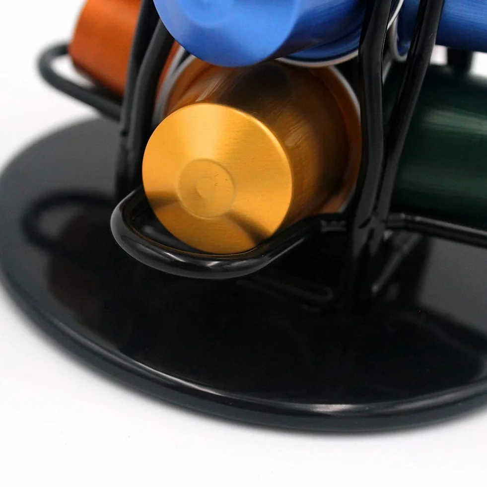 Uchwyt na kapsułki do kawy Nespresso, 40 kapsułek, obrotowy design, eleganckie i nowoczesne wykończenie, stojak do przechowywania kawy na 40 szt.