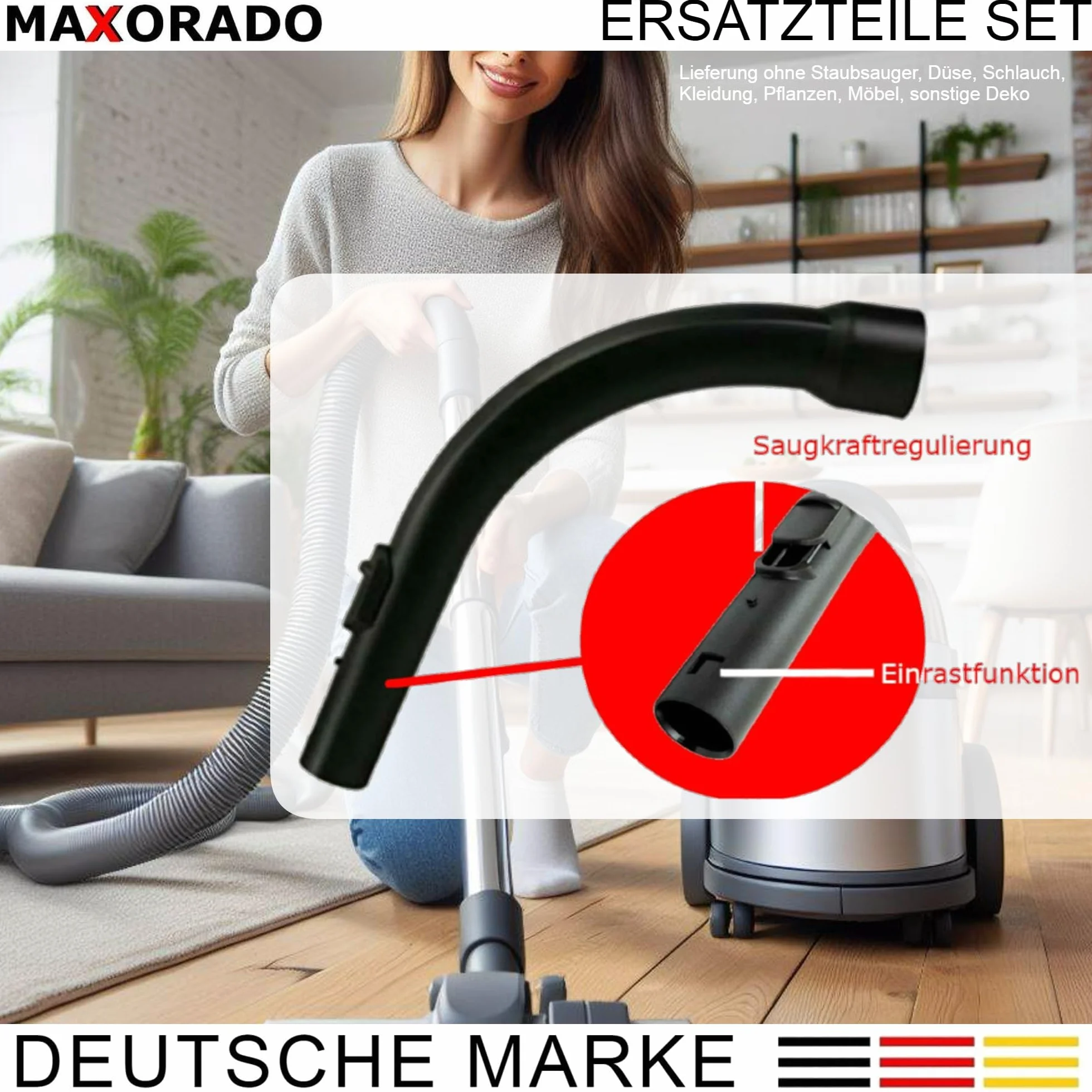 Rura teleskopowa z funkcją zatrzasku + uchwyt pasujący do odkurzacza Miele S8340 S8320 S8310 S8350 S8360 S8370 S8380 S8630 S8730 S8510 zestaw części zamiennych do oryginalnego odkurzacza