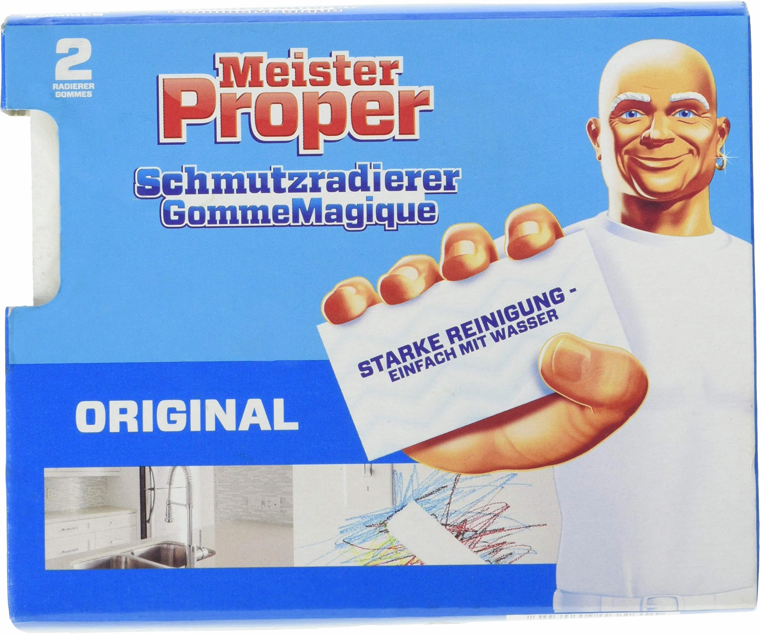 Meister Proper ‎5413149135611 Gąbka do Usuwania Brudu, 2 Sztuki, Biały