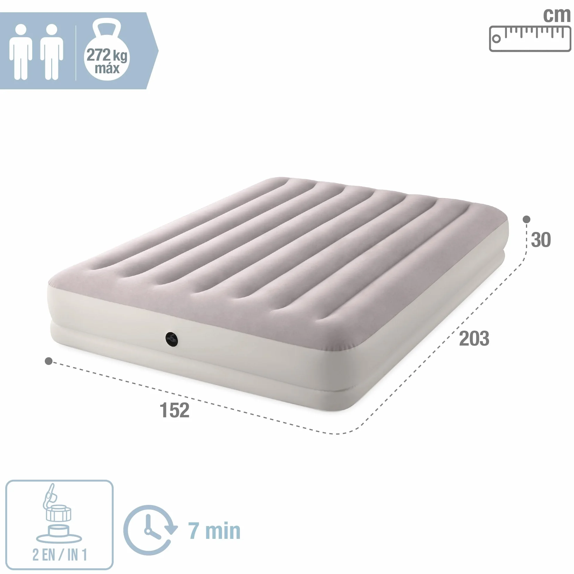 Intex Queen Dura-Beam Prestige Mid-Rise Airbed w/ USB150, Inflated Size: 1.52m x 2.03m x 30cm (64179)