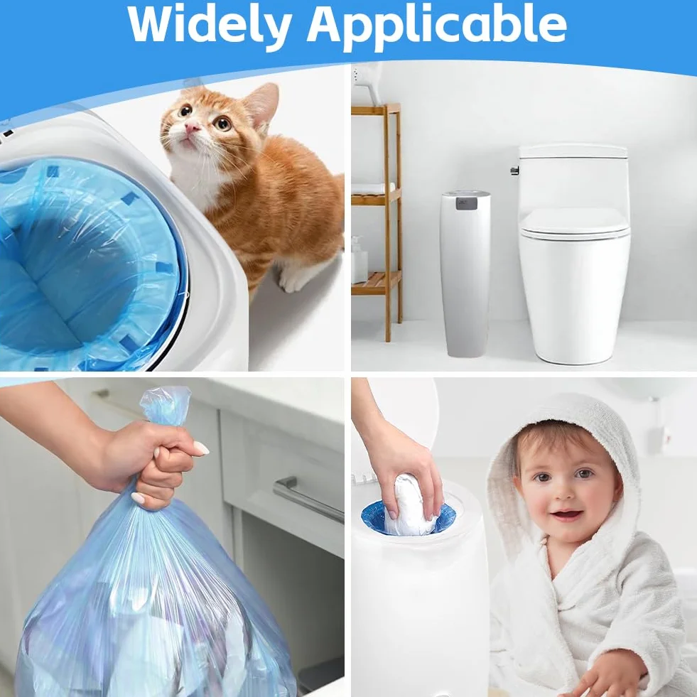 6 sztuk pojemników na pieluchy, pojemniki na pieluchy, folia uzupełniająca, worek na pieluchy 4,5 m, folia uzupełniająca, kompatybilne z Angelcare, Tommee Tippee, Spross, LitterLocker (niebieski