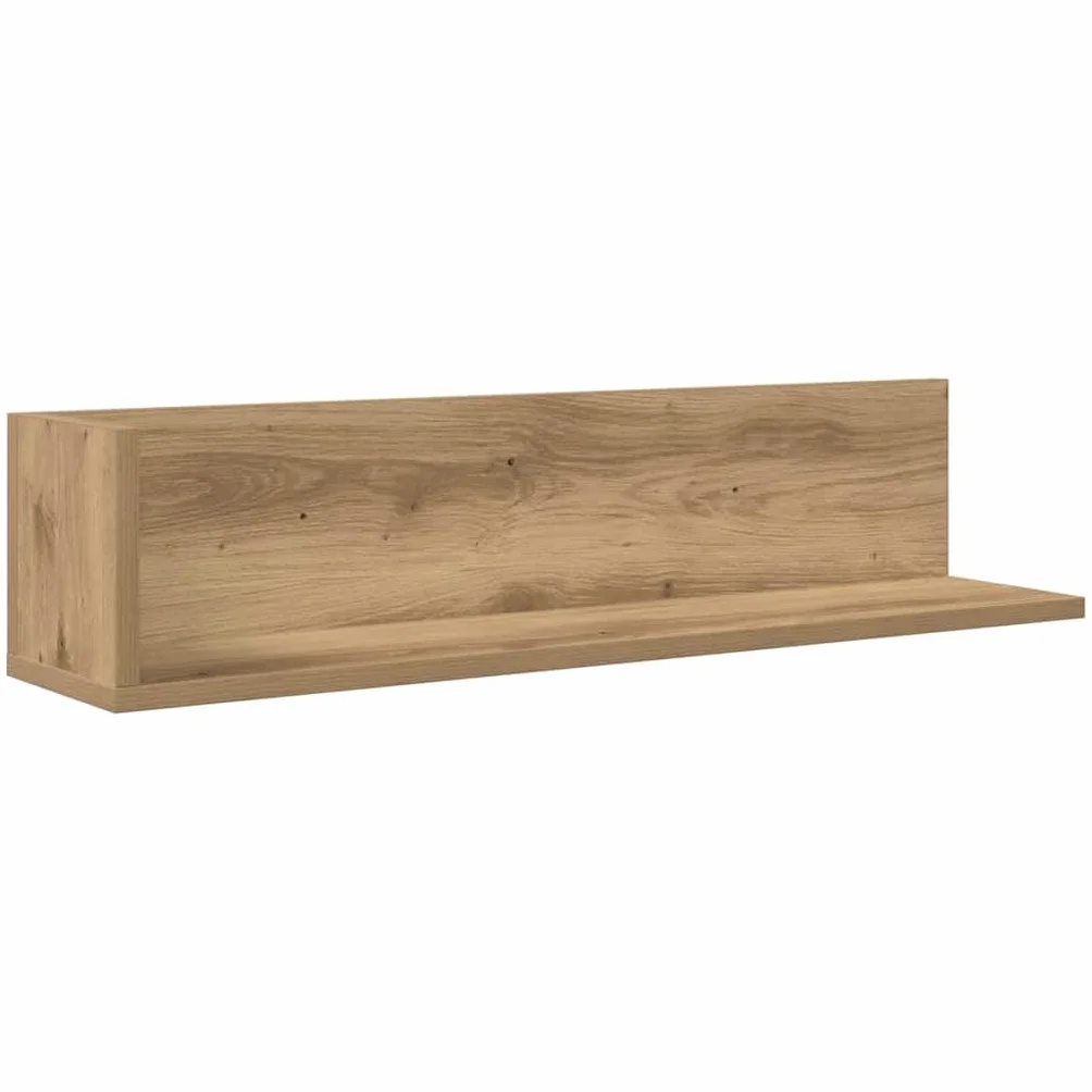 Regały ścienne 2 szt. dąb Artisan 75 x 16,5 x 16,5 cm materiał drewnopochodny, w kształcie litery L, do salonu, sypialni, uniwersalny montaż na ścianie