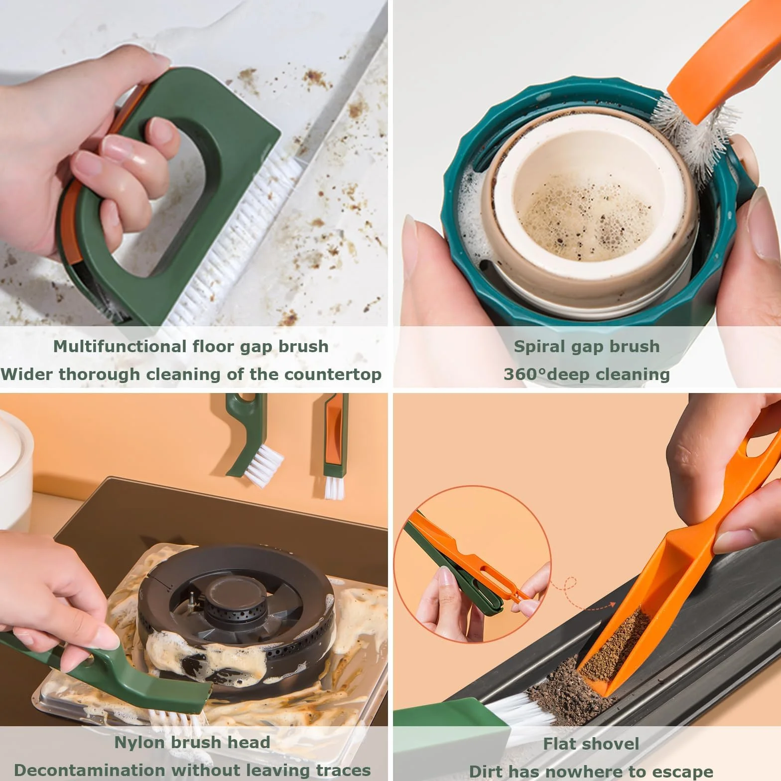 Gucass Zestaw szczotek do czyszczenia fug 7 w 1, zestaw do czyszczenia płytek ceramicznych, szczotka do fug i szczotka do czyszczenia szczelin, do głębokiego czyszczenia pryszniców, podłóg, łazienki i