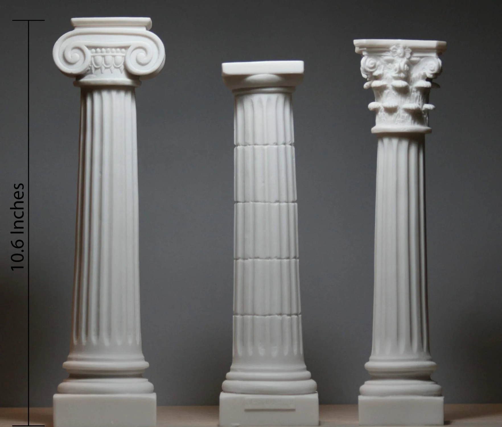 Zestaw 3 kolumny filary jonowe doric corinthian Order architektura dekoracja rzeźba