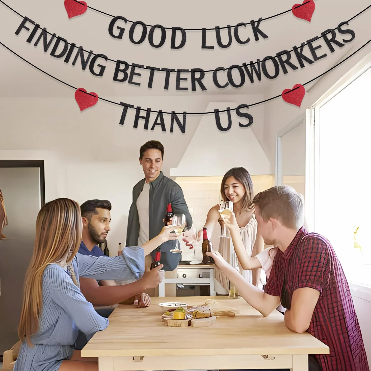 Good Luck Finding Better Coworkers Than Us Baner, Baner na Pozegnanie Wspólpracownika Dekoracje na Przyjecie Pozegnalne Baner na Szczescie Pozostawienie Dekoracji Dla Wspólpracowników
