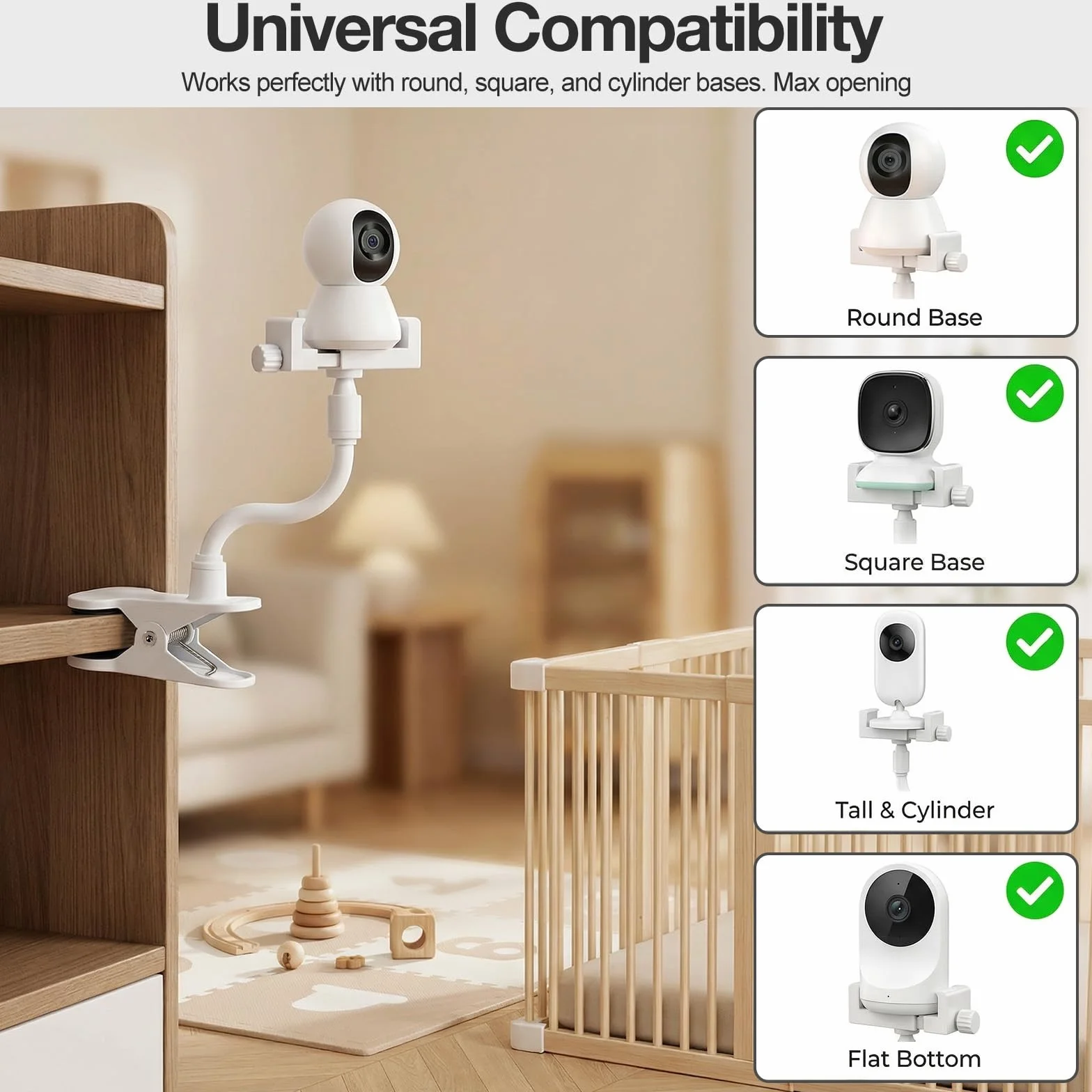 DESPOINA Elastyczny Uchwyt na Kamerę Dziecka, Uchwyt na Elektroniczną Niania Elektroniczną, Nie Wymaga Wiercenia, Uchwyt na Klips do Niani do Monitora Philips Avent Video Baby Monitor