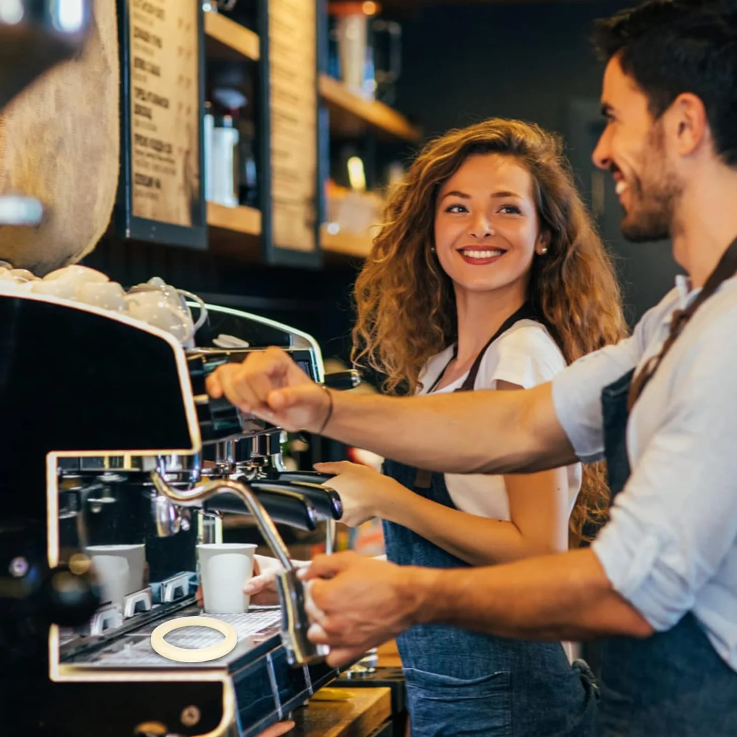 2 pierścienie uszczelniające, kompatybilne z Sage The Barista Express BES875UK SES875BKS SES875 SES875BTR2GUK1, uszczelka do ekspresów do espresso, materiał silikonowy o jakości spożywczej, 2